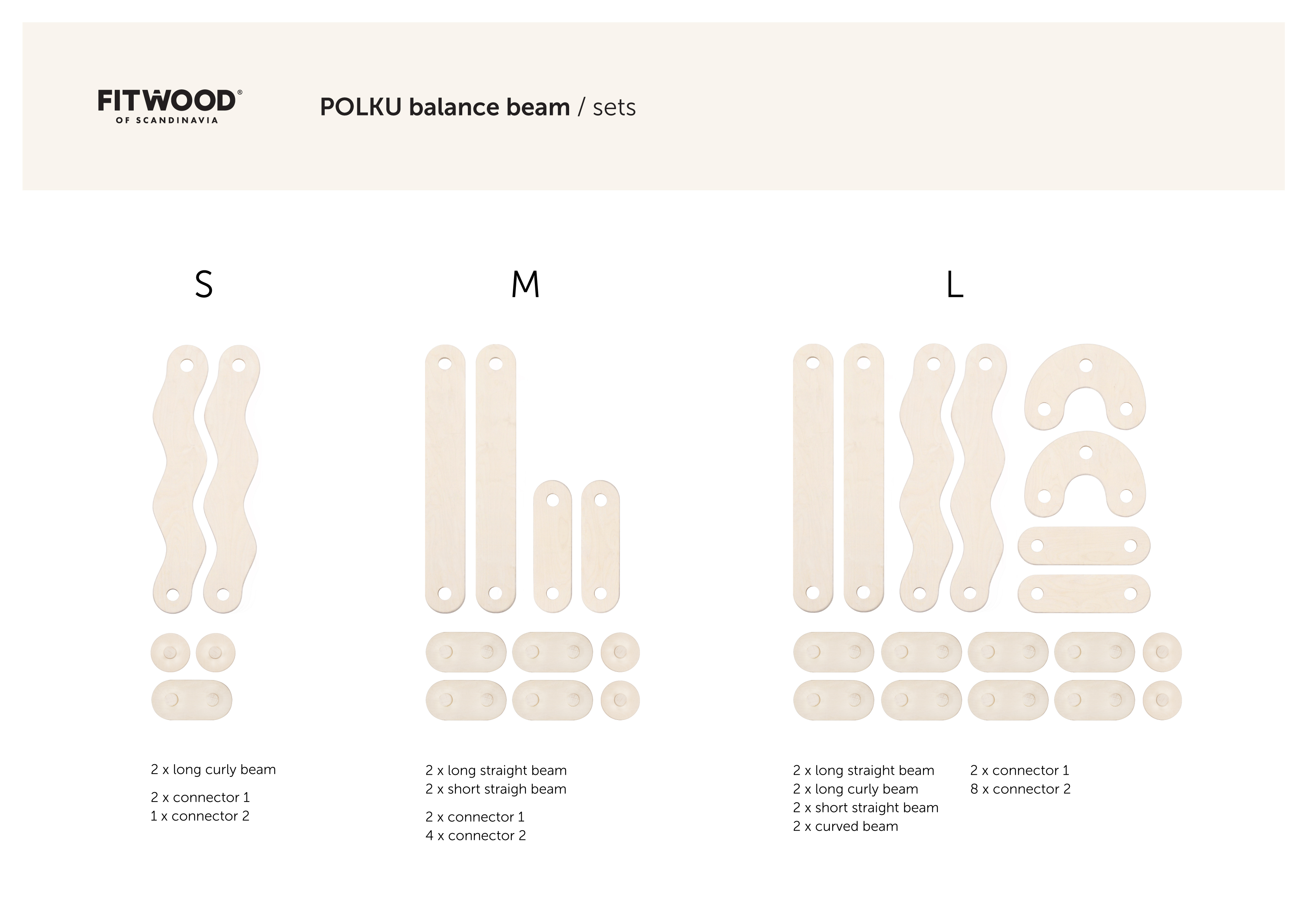 FitWood balance beam POLKU L