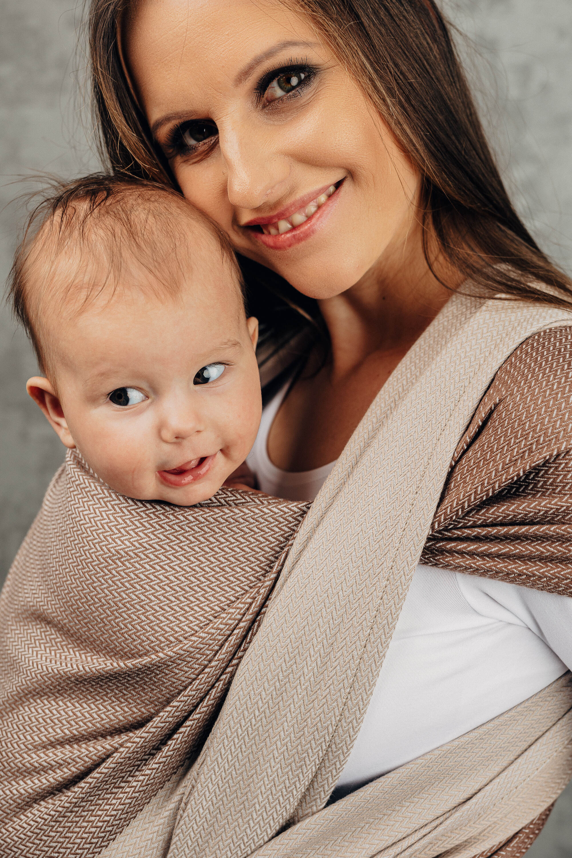  LennyLamb Baby Wrap, Little Herringbone Baby Caffe Latte