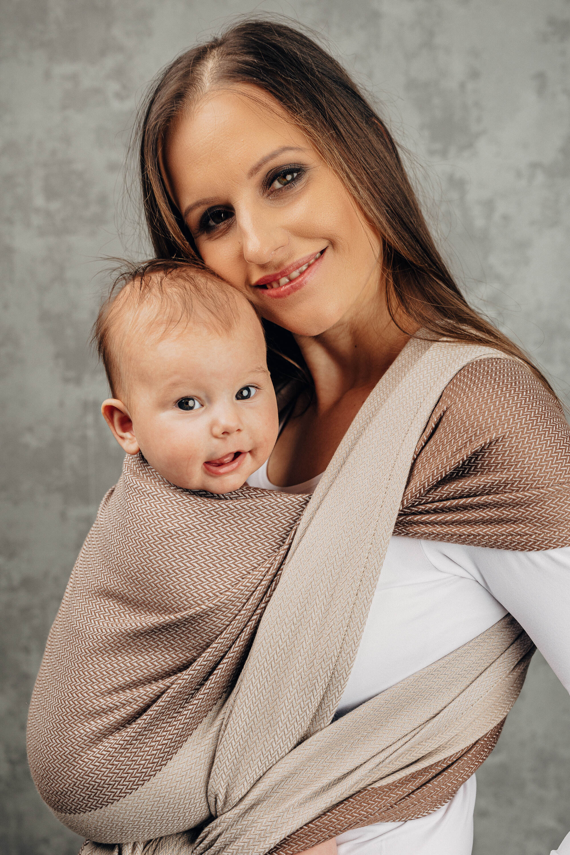  LennyLamb Baby Wrap, Little Herringbone Baby Caffe Latte