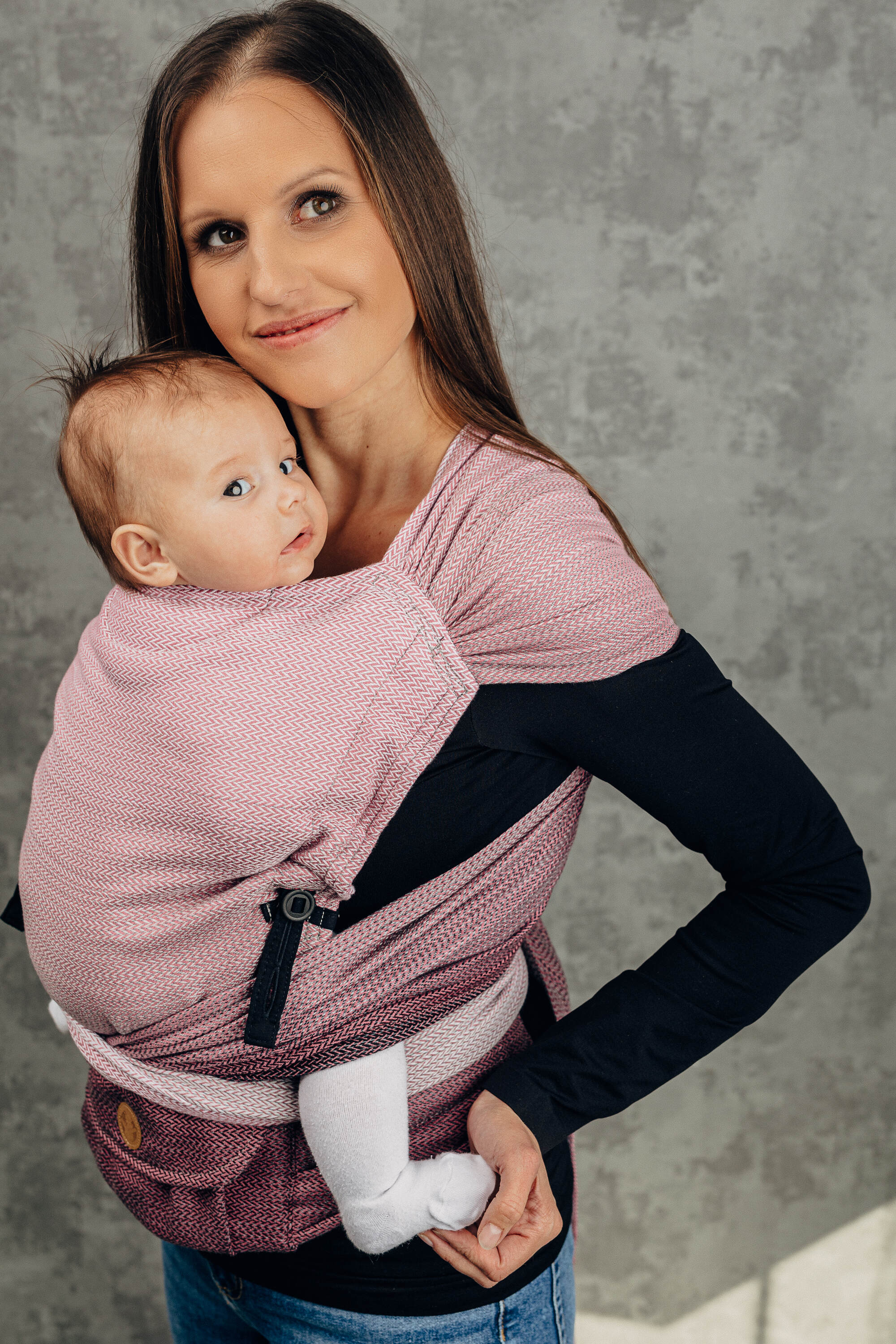 LennyHybrid kandekott, Little Herringbone Ombre Pink