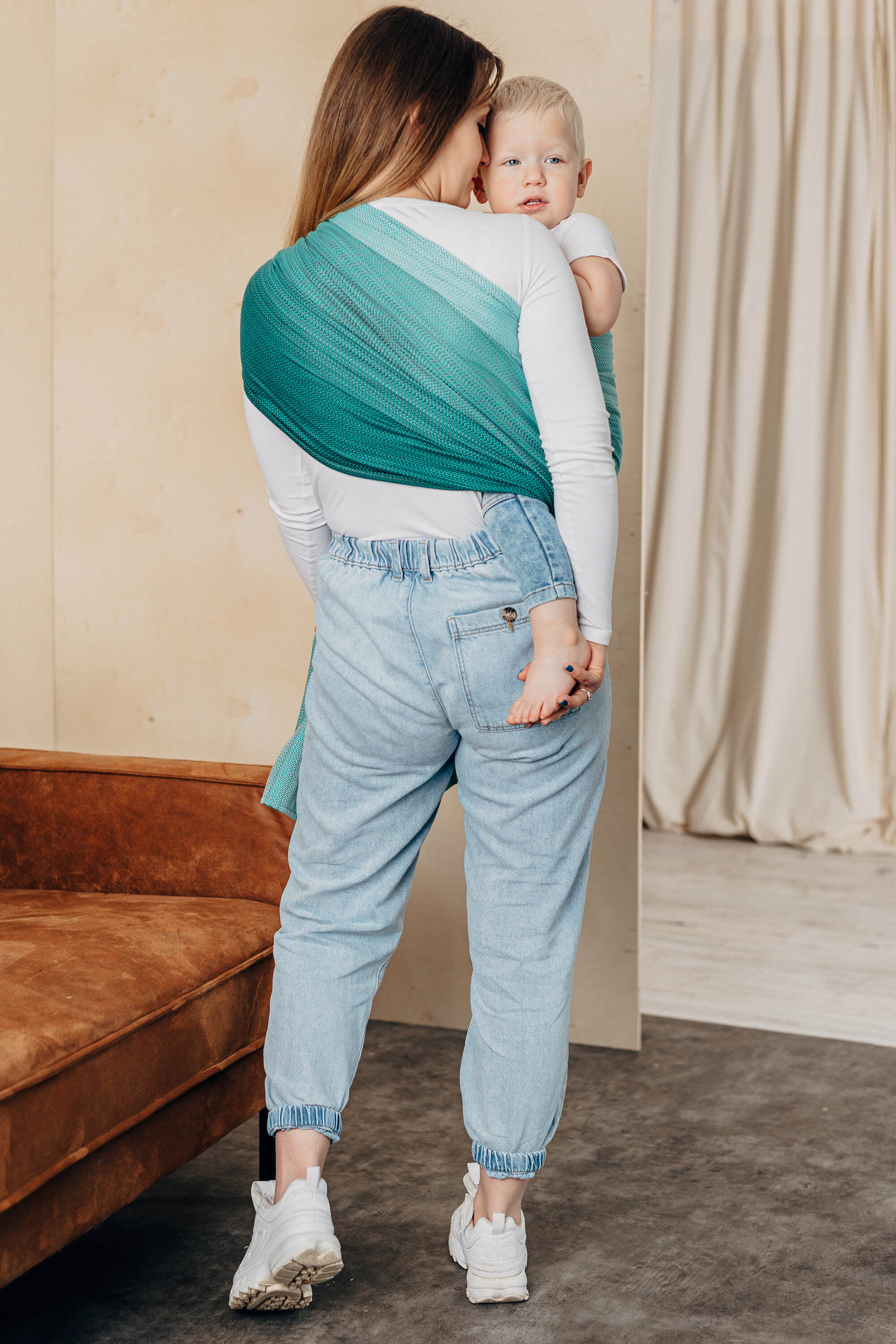 LennyLamb rõngaslina, Little Herringbone Ombre Green