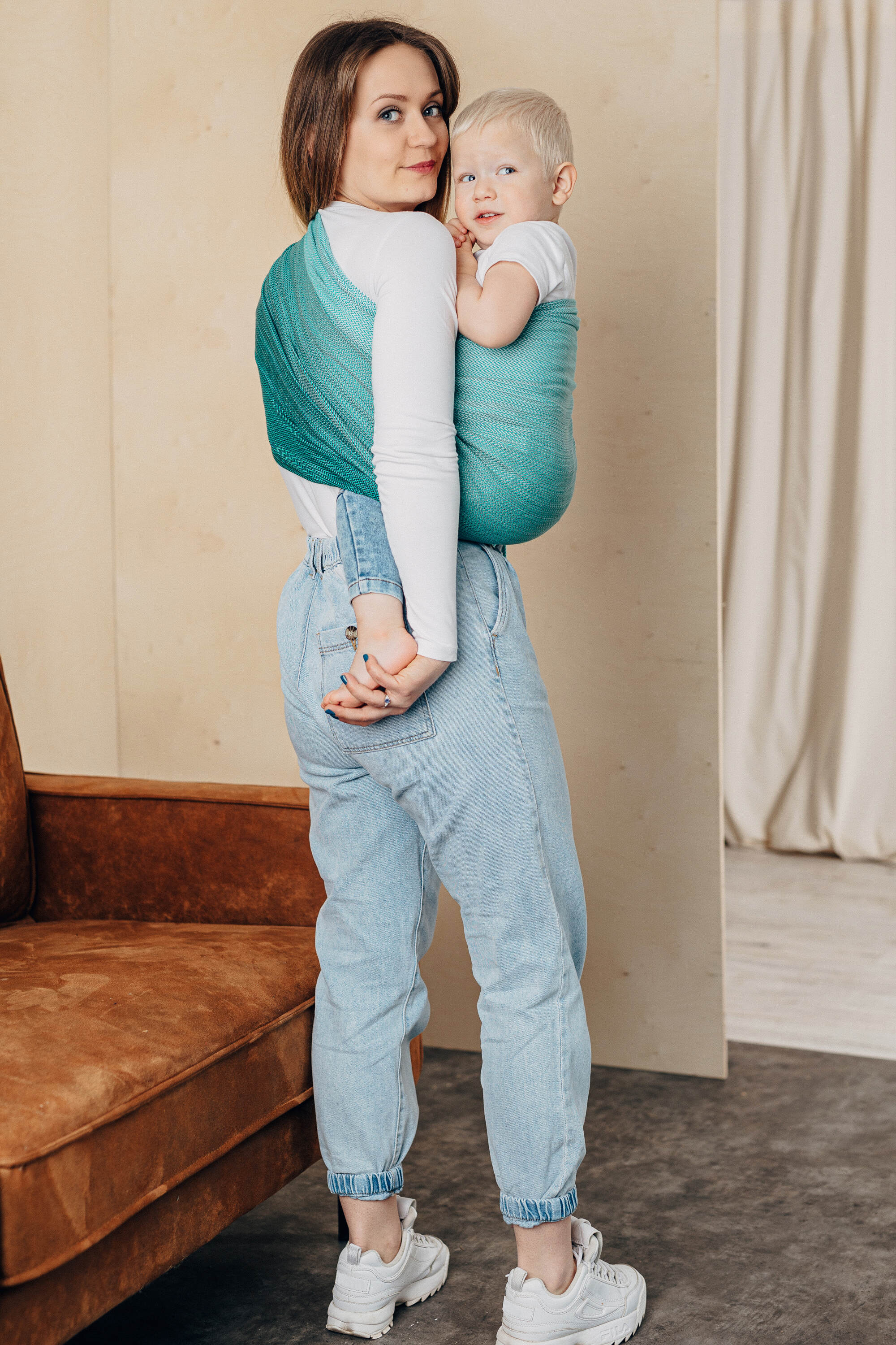 LennyLamb rõngaslina, Little Herringbone Ombre Green