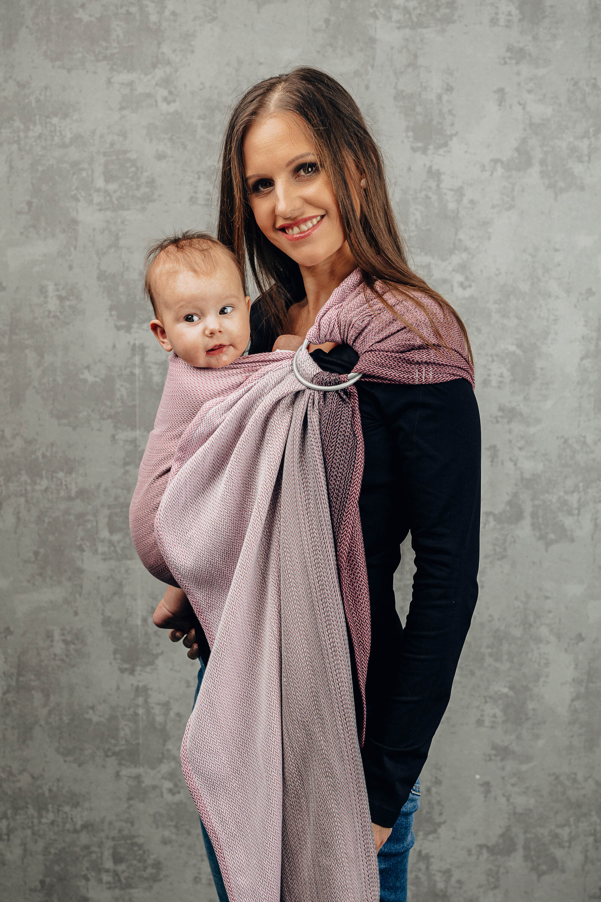 LennyLamb rõngaslina, Little Herringbone Ombre Pink