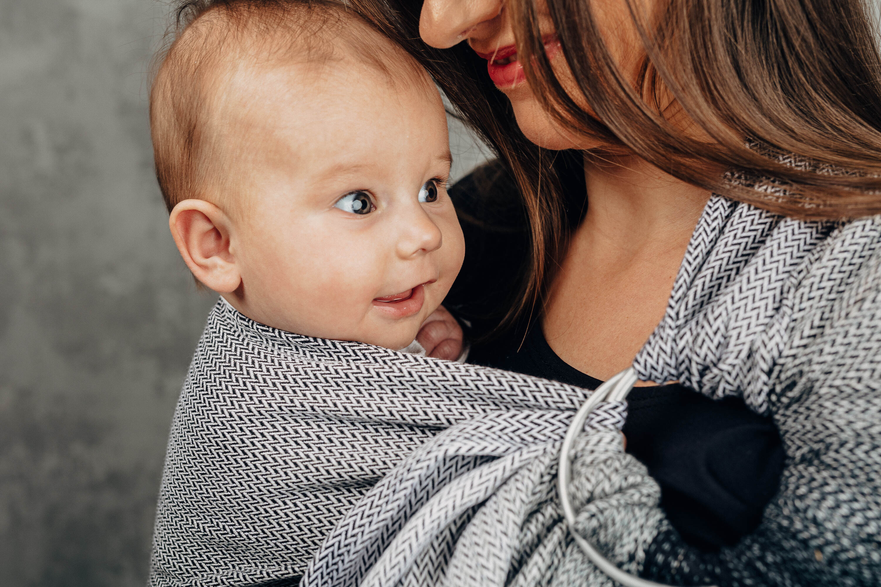 LennyLamb rõngaslina, Little Herringbone Ombre Grey
