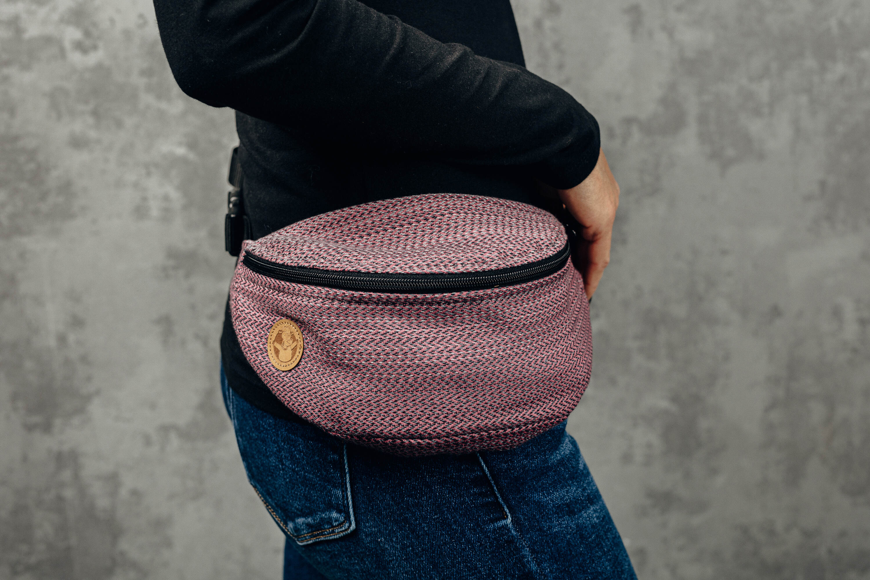 LennyLamb Waist Bag - LITTLE HERRINGBONE OMBRE PINK