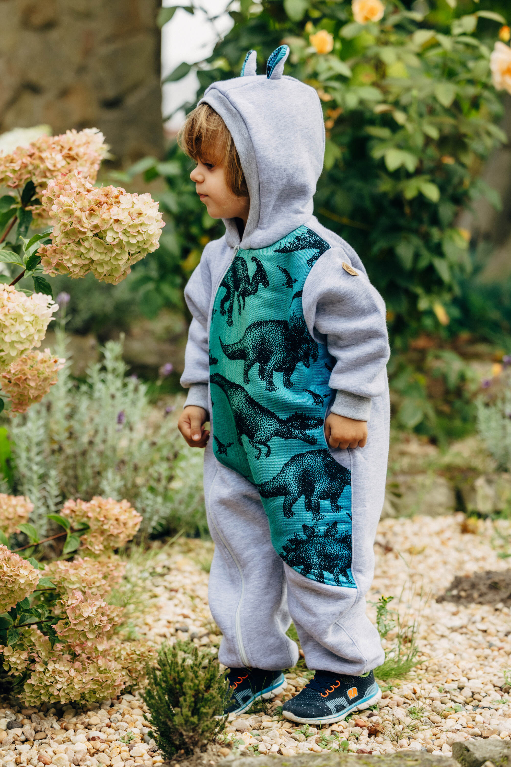 LennyLamb jumpsuit, Gray melange & Jurassic Park