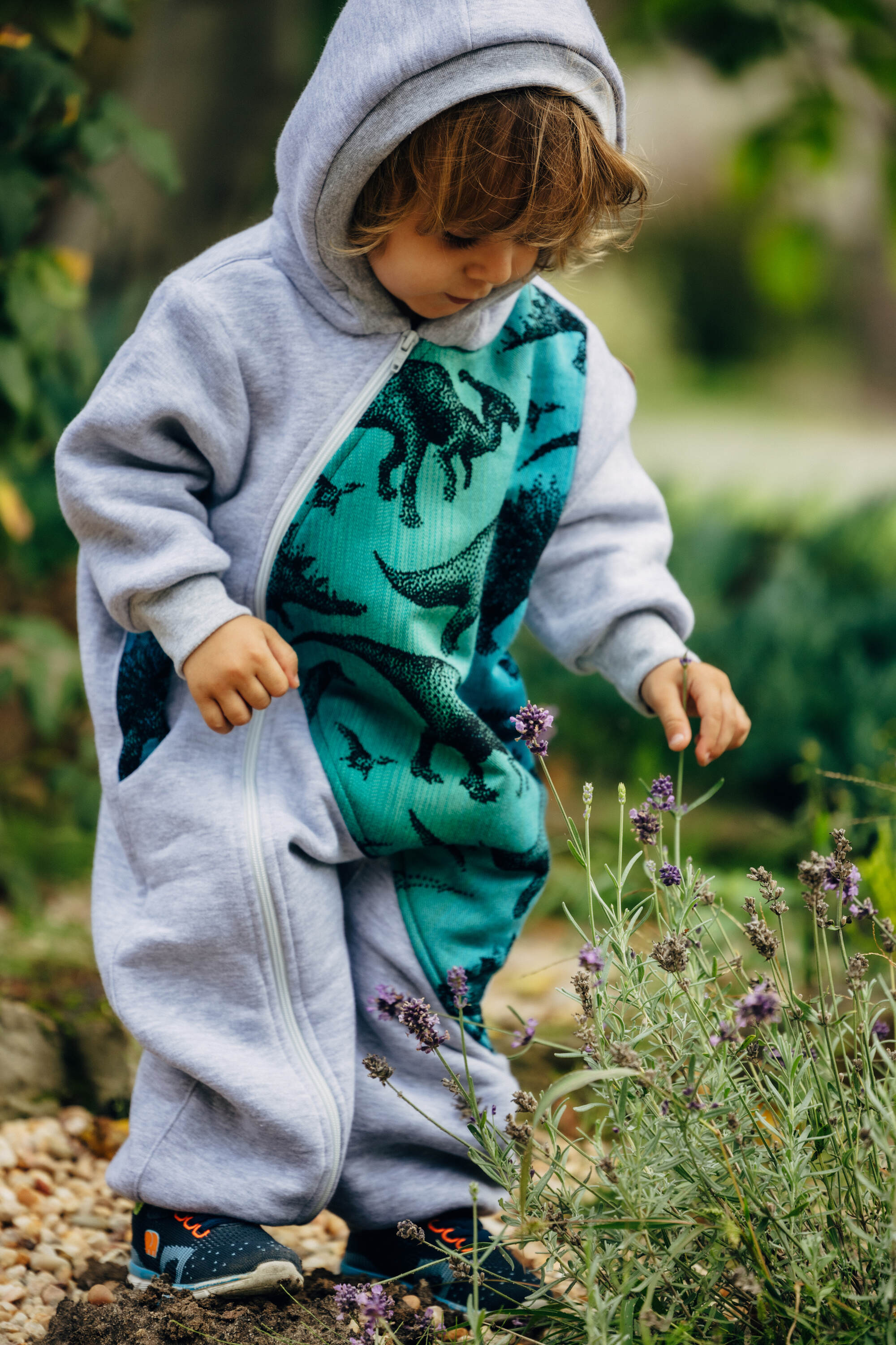 LennyLamb jumpsuit, Gray melange & Jurassic Park