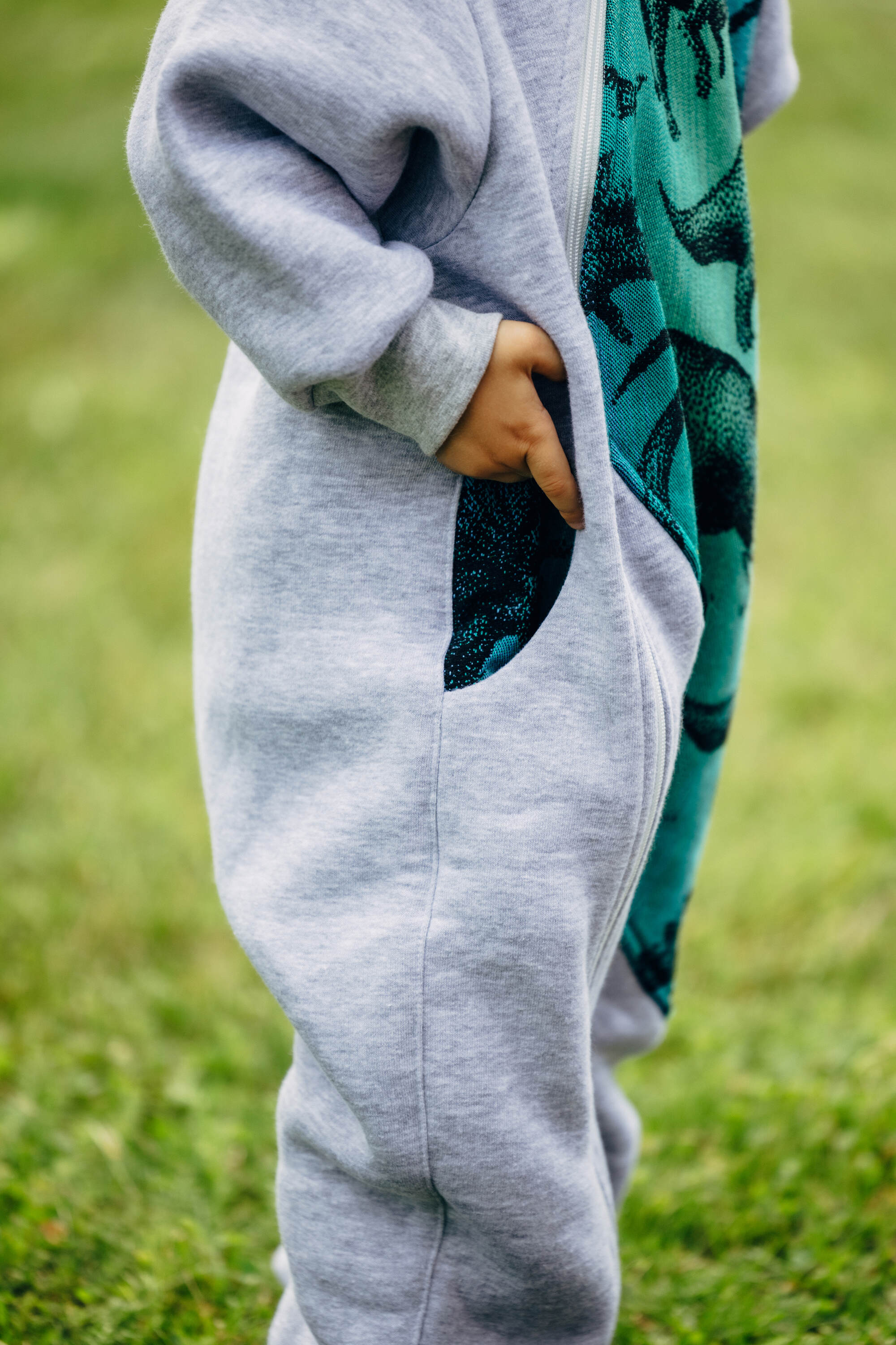 LennyLamb jumpsuit, Gray melange & Jurassic Park