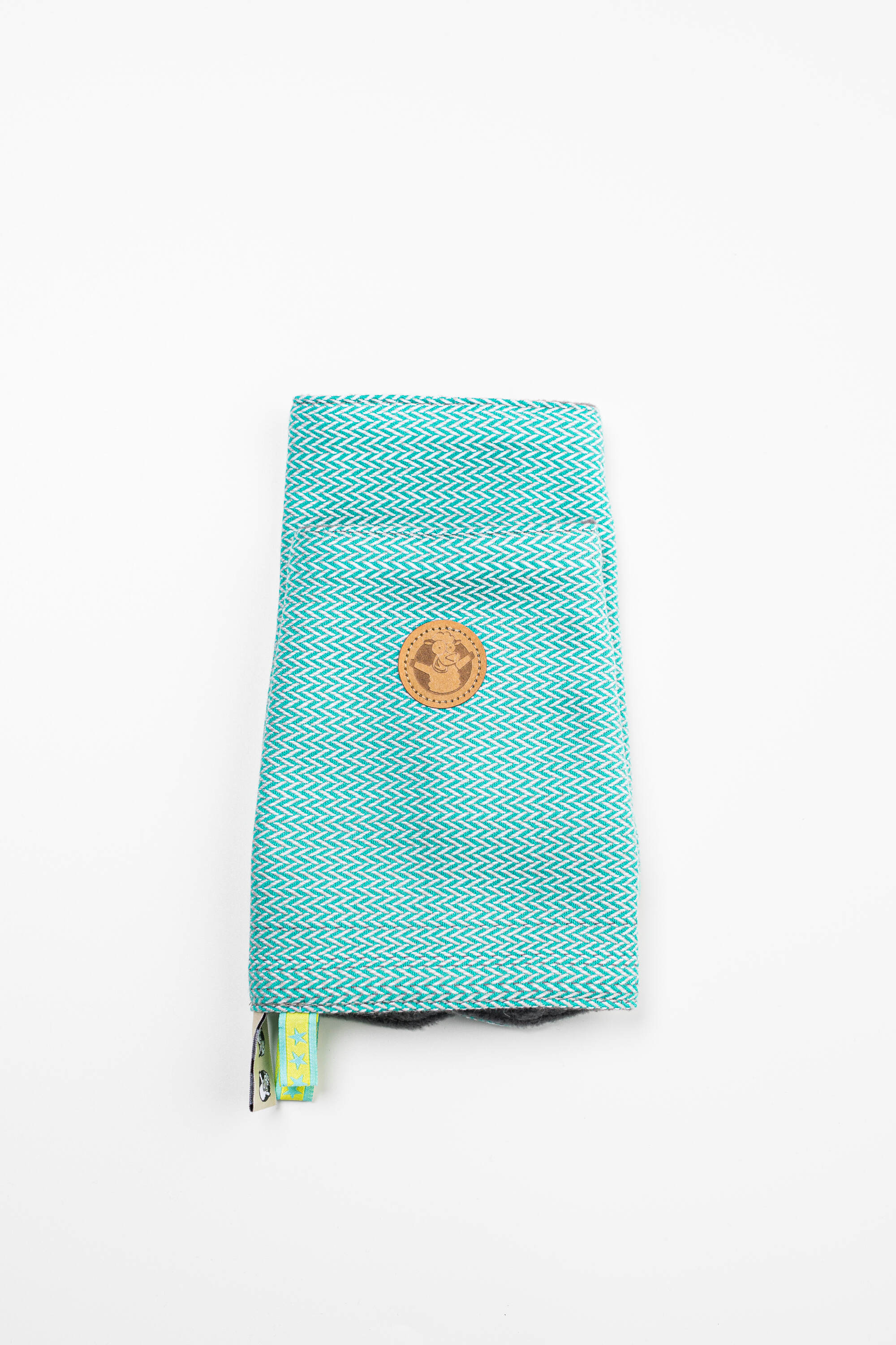 LennyLamb Drool Pads & Reach Straps Set LITTLE HERRINGBONE OMBRE GREEN