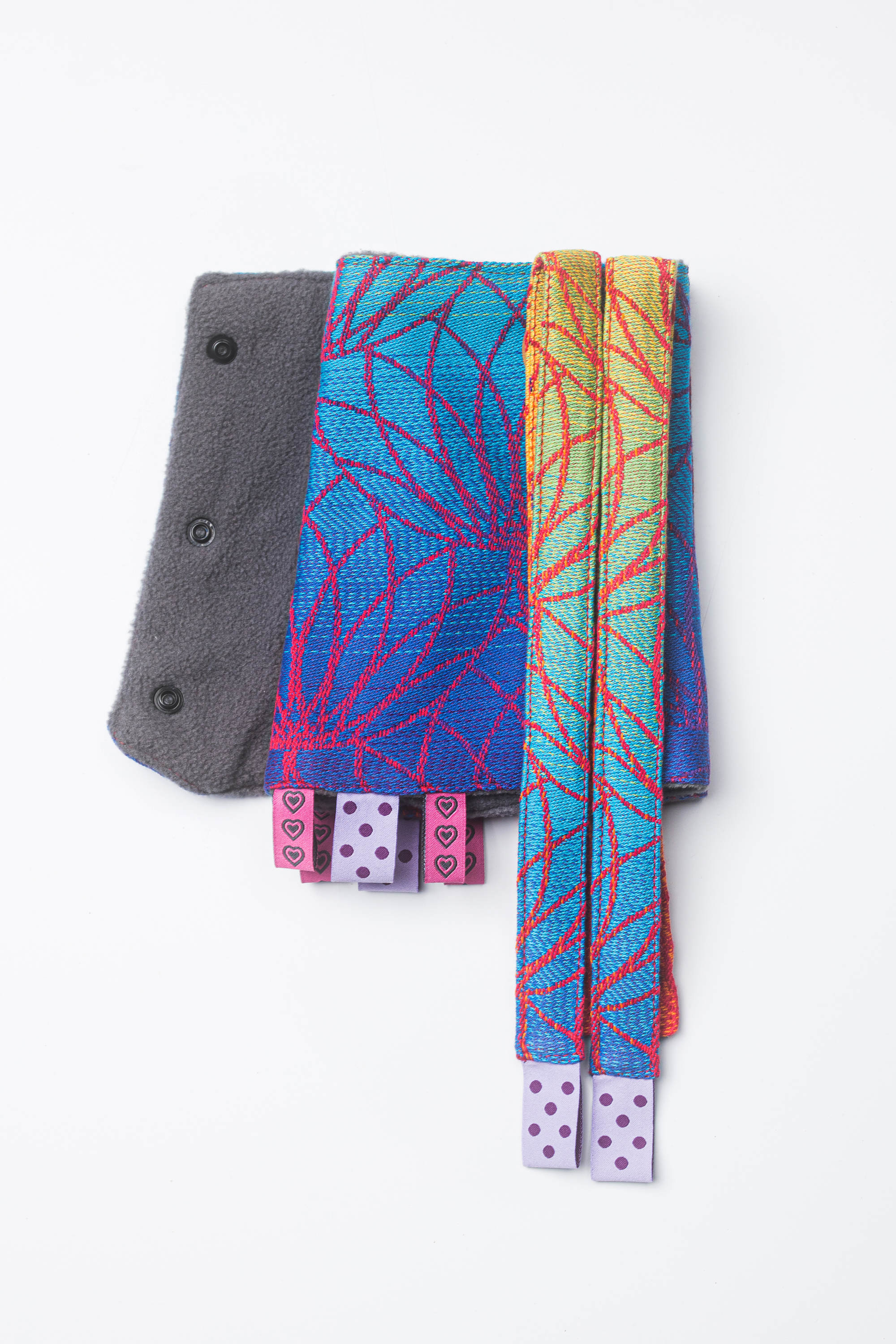 LennyLamb Drool Pads & Reach Straps Set RAINBOW LOTUS