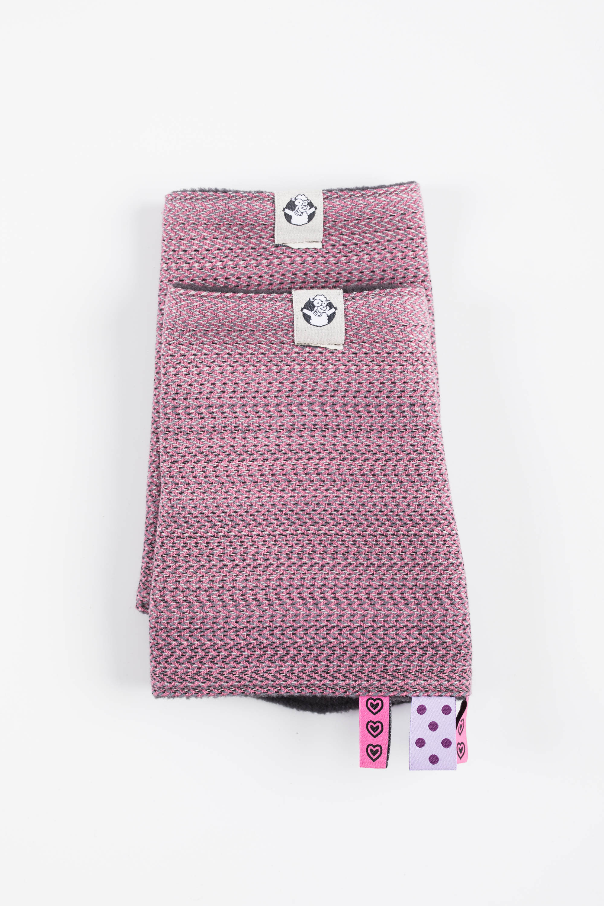LennyLamb Drool Pads & Reach Straps Set LITTLE HERRINGBONE OMBRE PINK