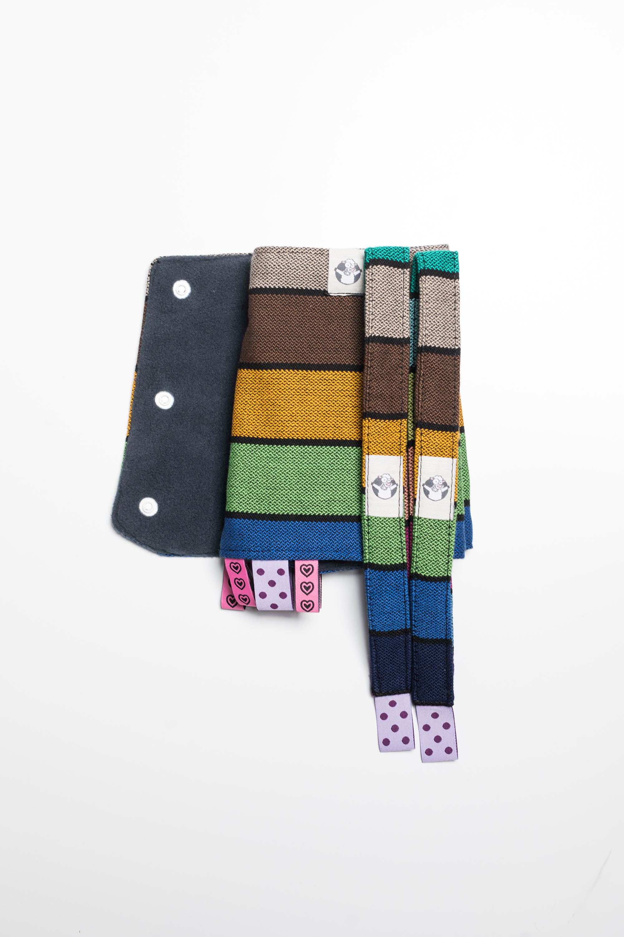 LennyLamb Drool Pads & Reach Straps Set CAROUSEL OF COLORS