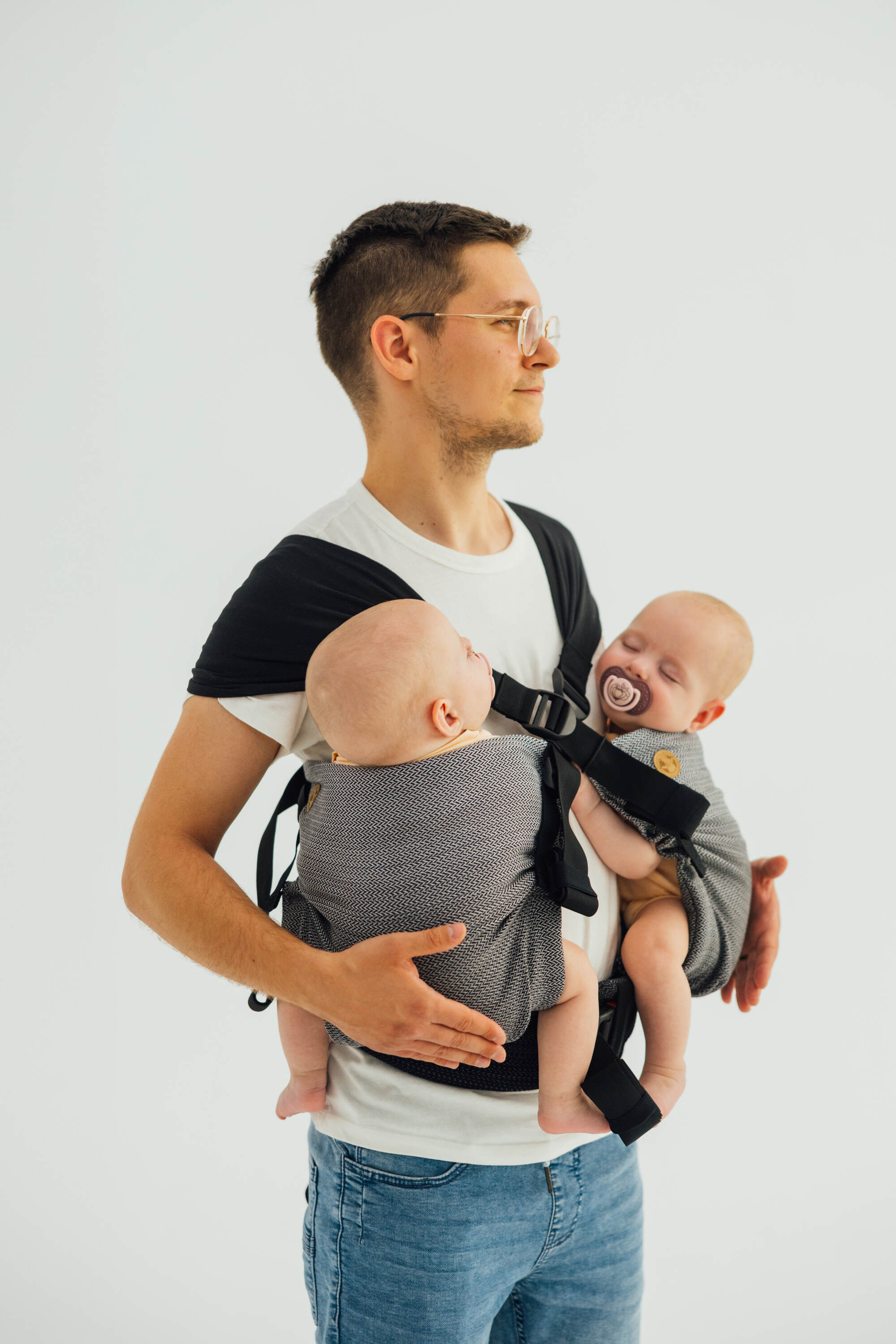 LennyTwin kandekott, LITTLE HERRINGBONE OMBRE GREY