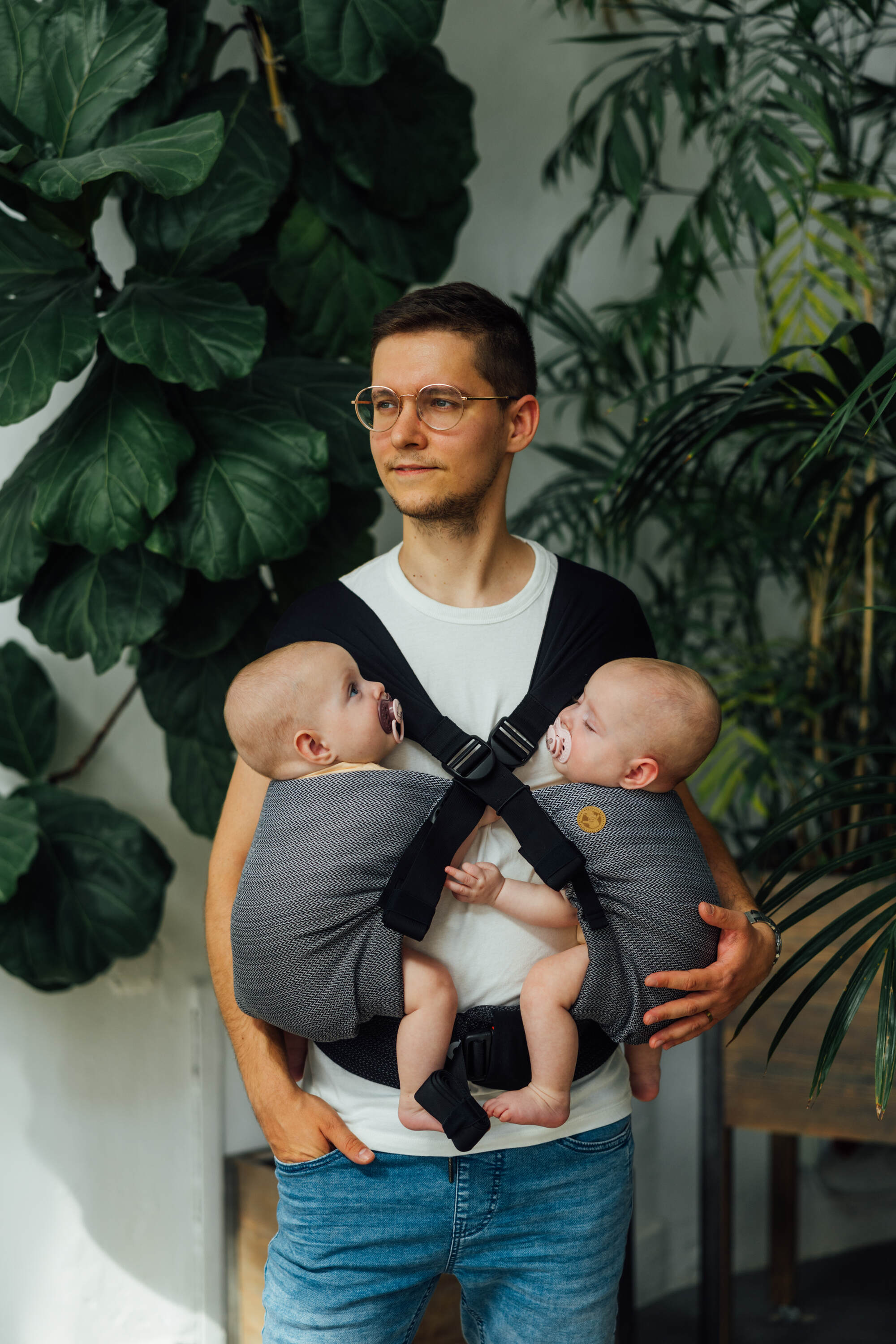 LennyTwin kandekott, LITTLE HERRINGBONE OMBRE GREY