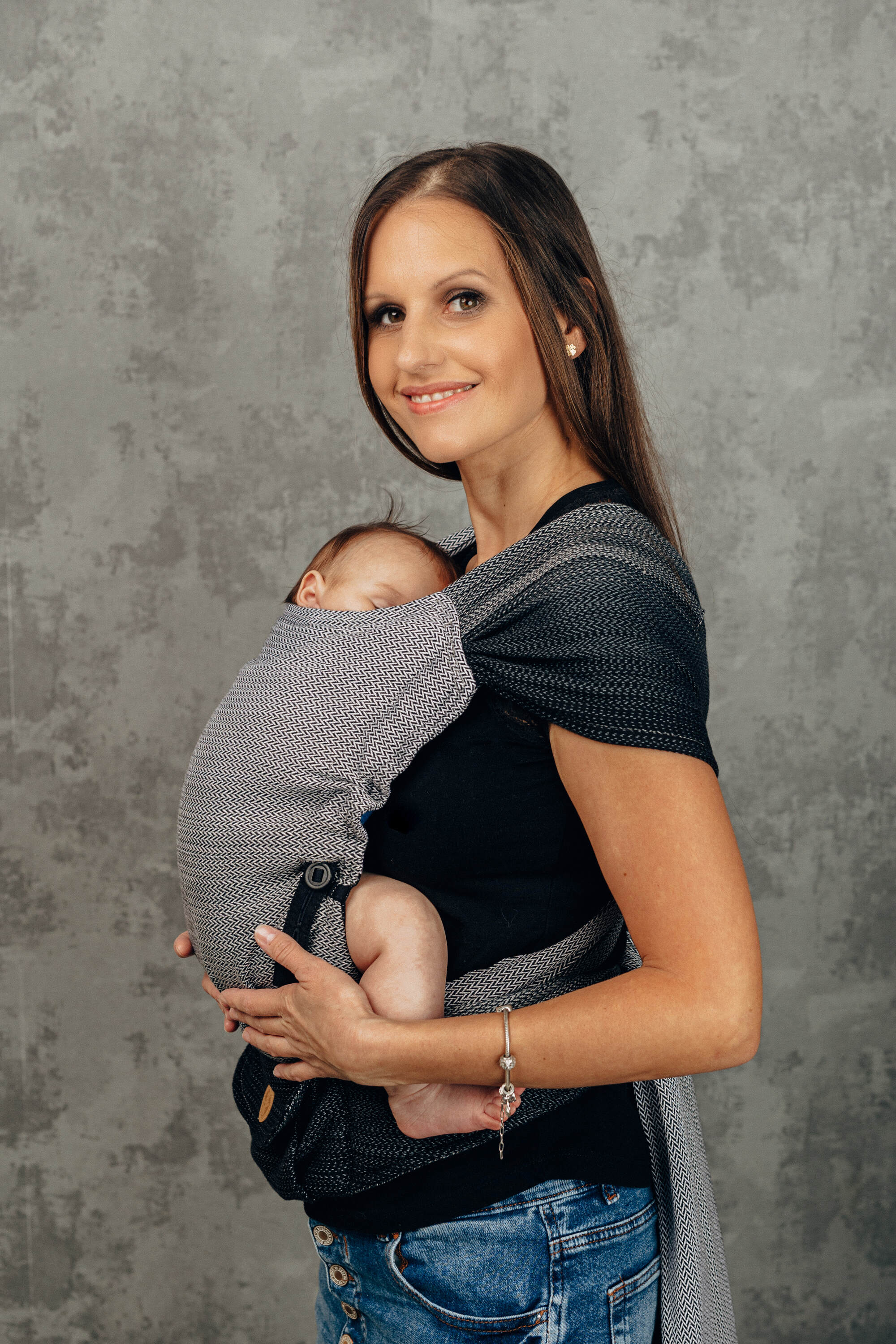 LennyHybrid kandekott, Little Herringbone Ombre Grey