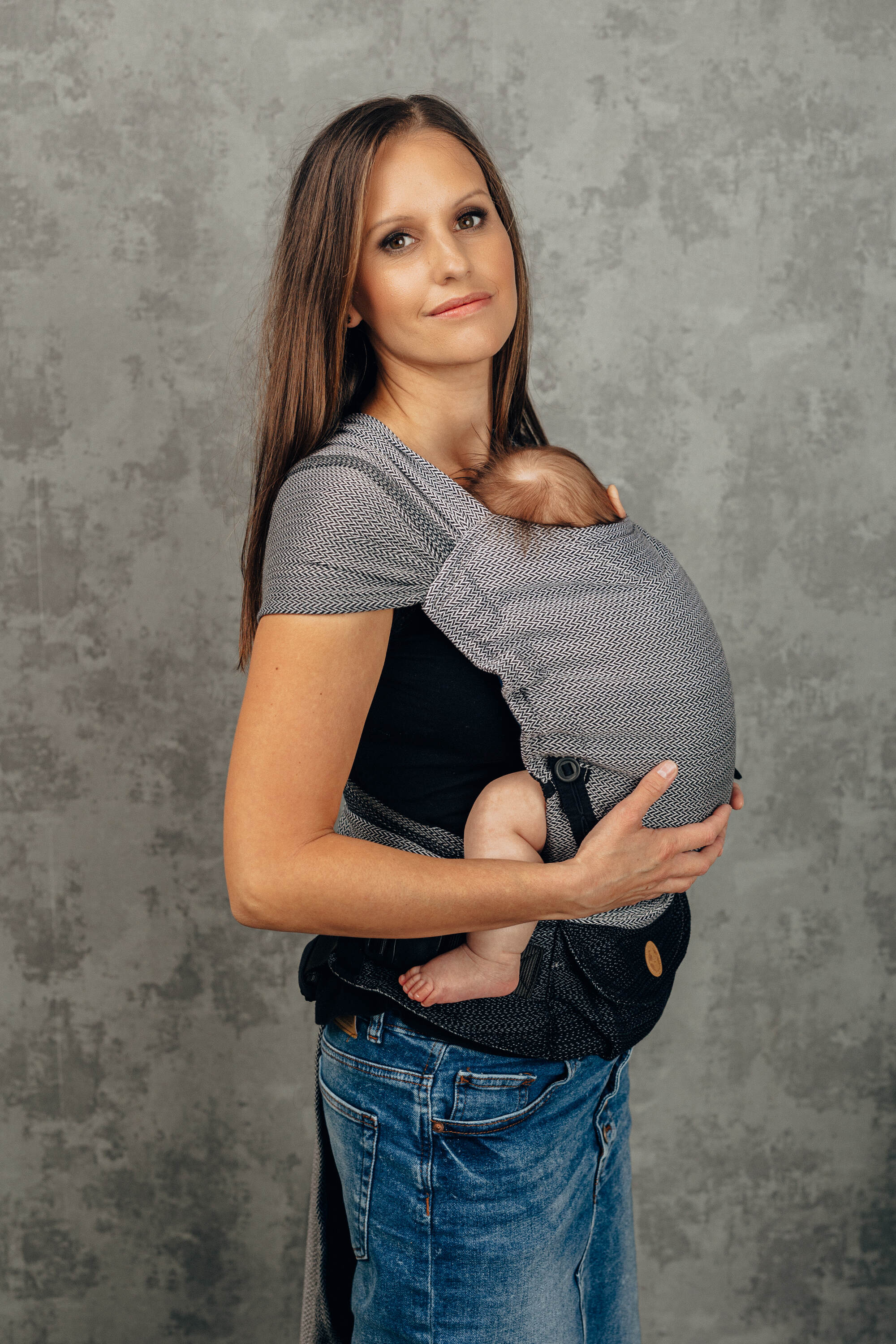 LennyHybrid kandekott, Little Herringbone Ombre Grey