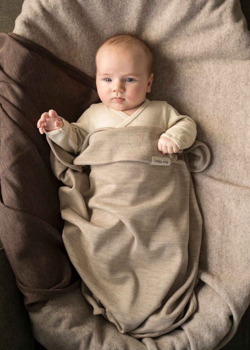 Cot blanket Merino Fine Meadow sand