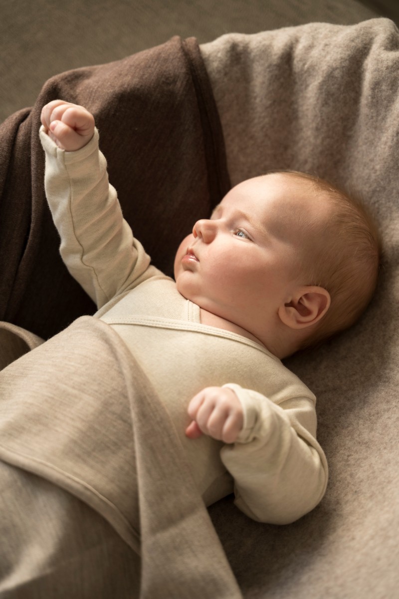 Cot blanket Merino Fine Meadow sand