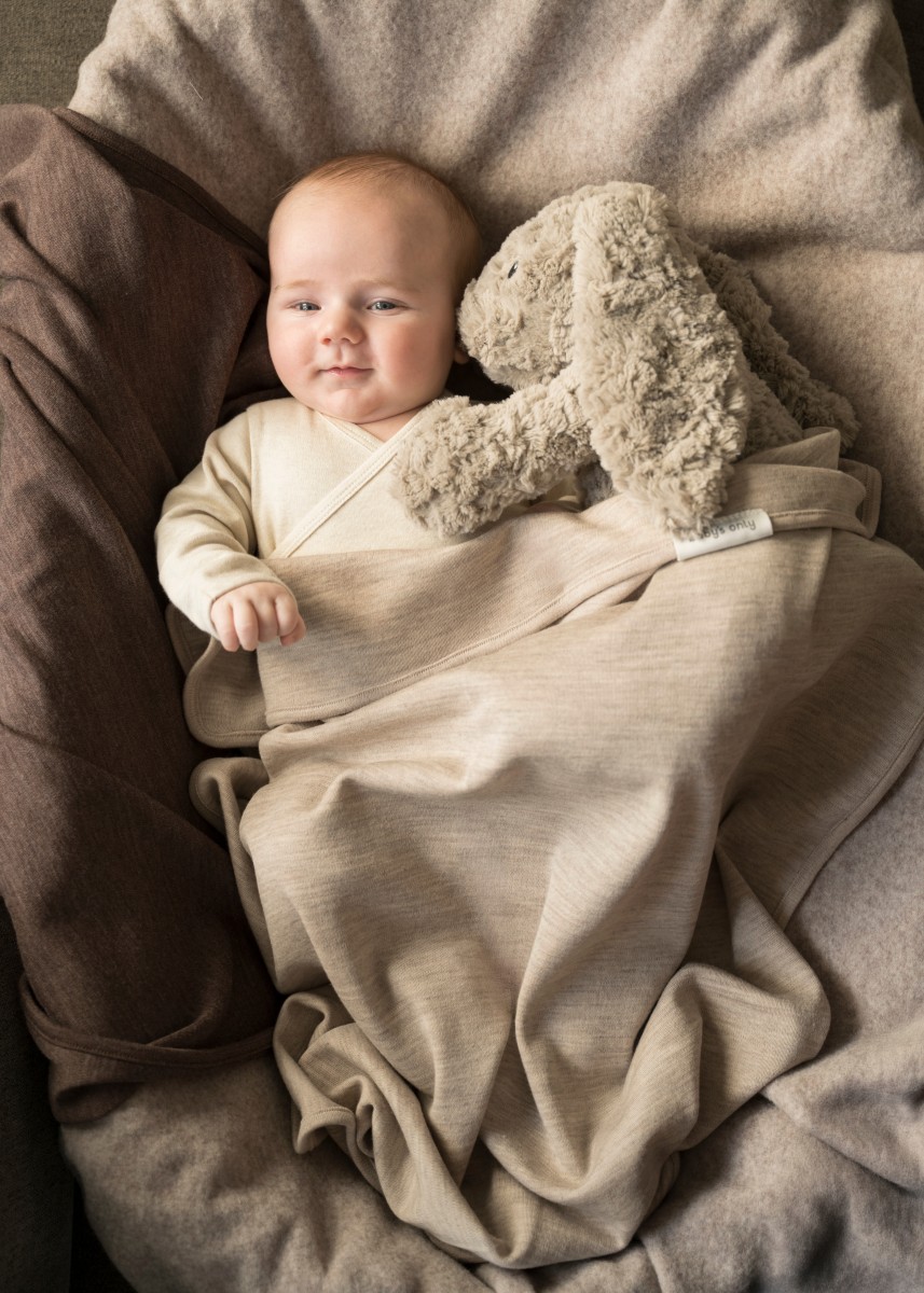 Cot blanket Merino Fine Meadow sand