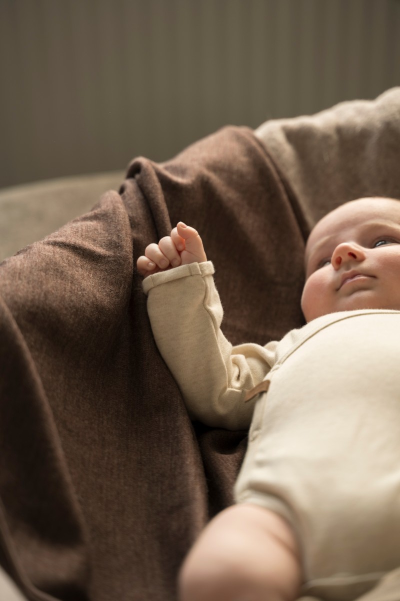 Cot blanket Merino Fine Meadow taupe
