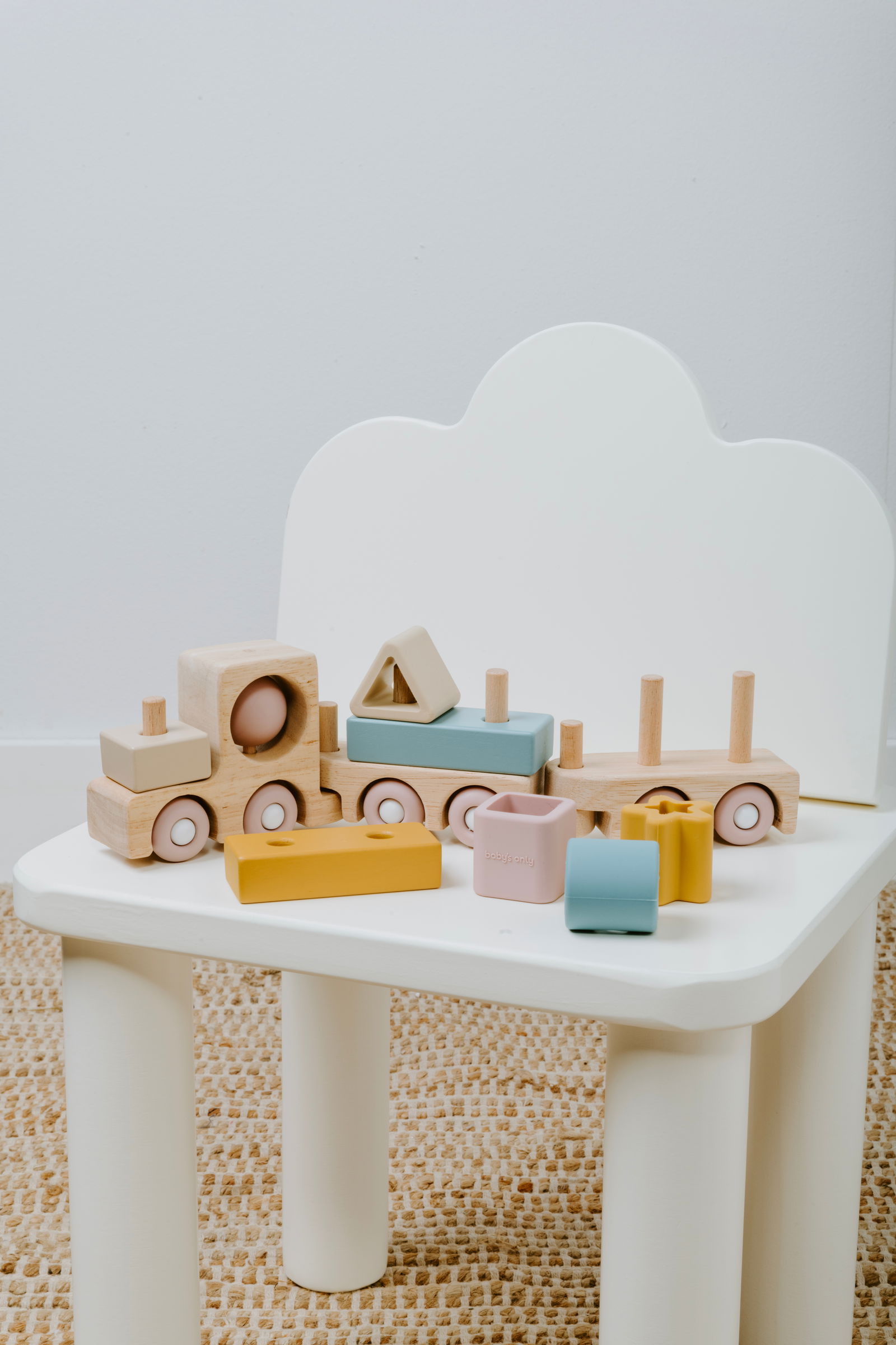 Wooden train set opal