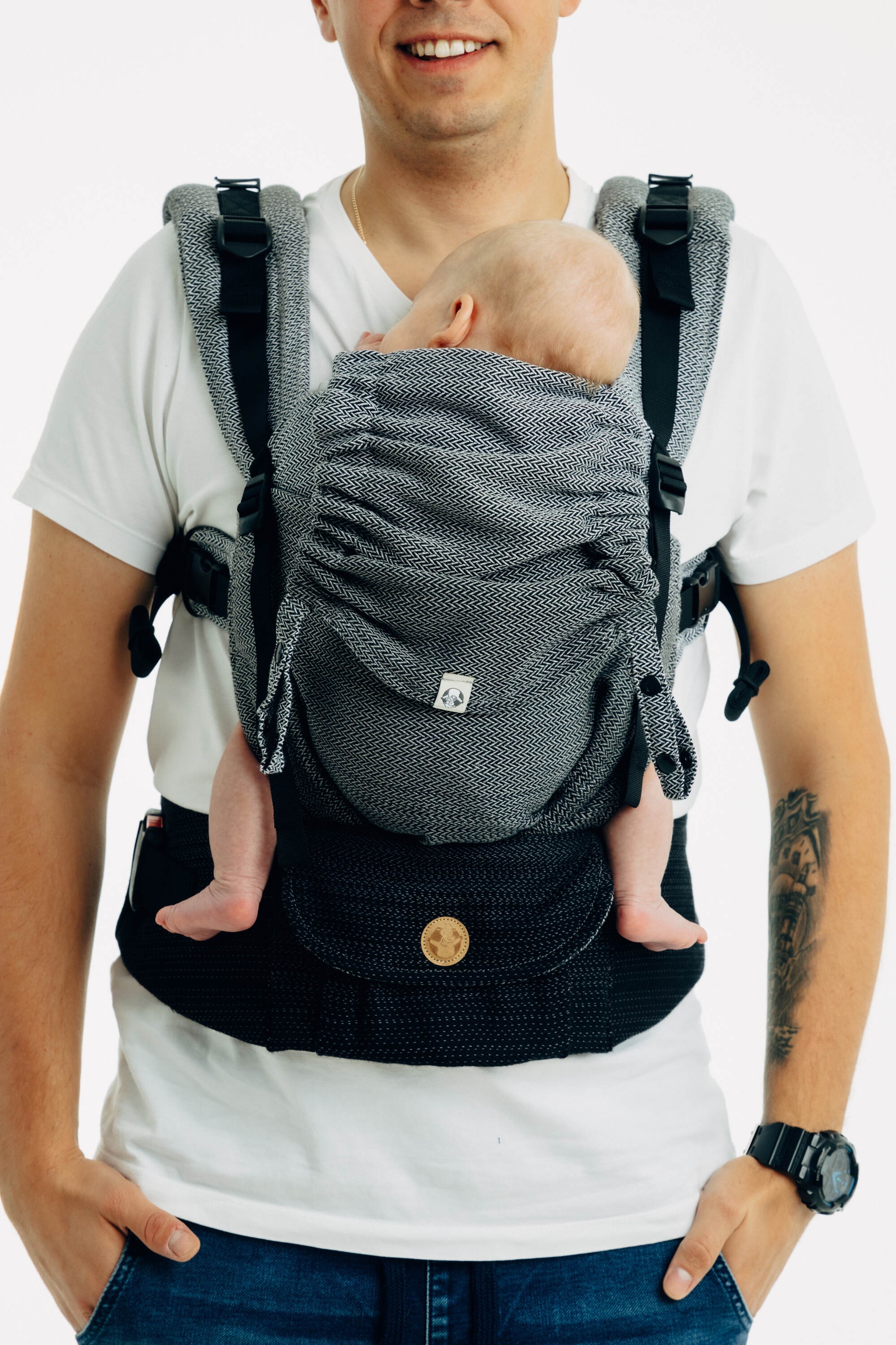 LennyUpGrade Pro kandekott LITTLE HERRINGBONE OMBRE GREY