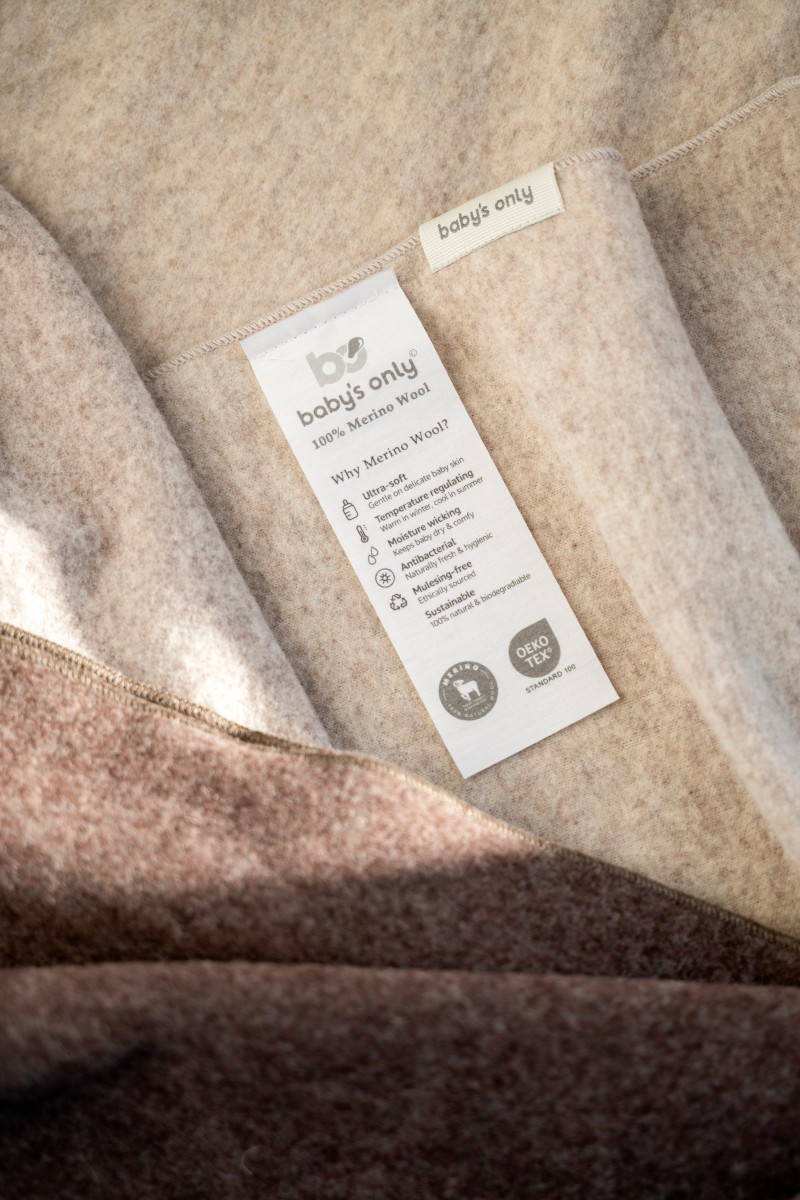Newborn blanket Merino Brushed Meadow Taupe