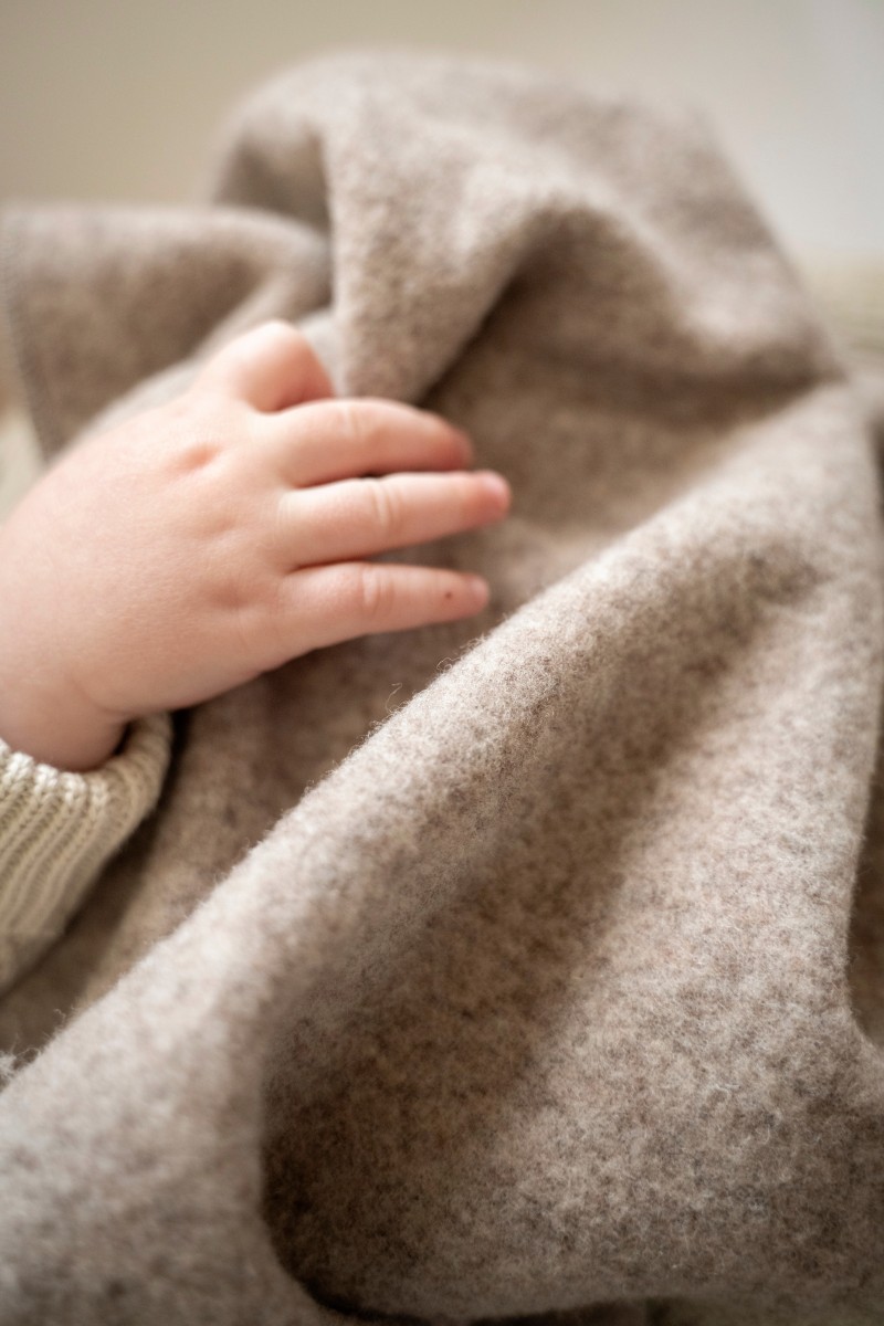Newborn blanket Merino Brushed  Meadow Sand 