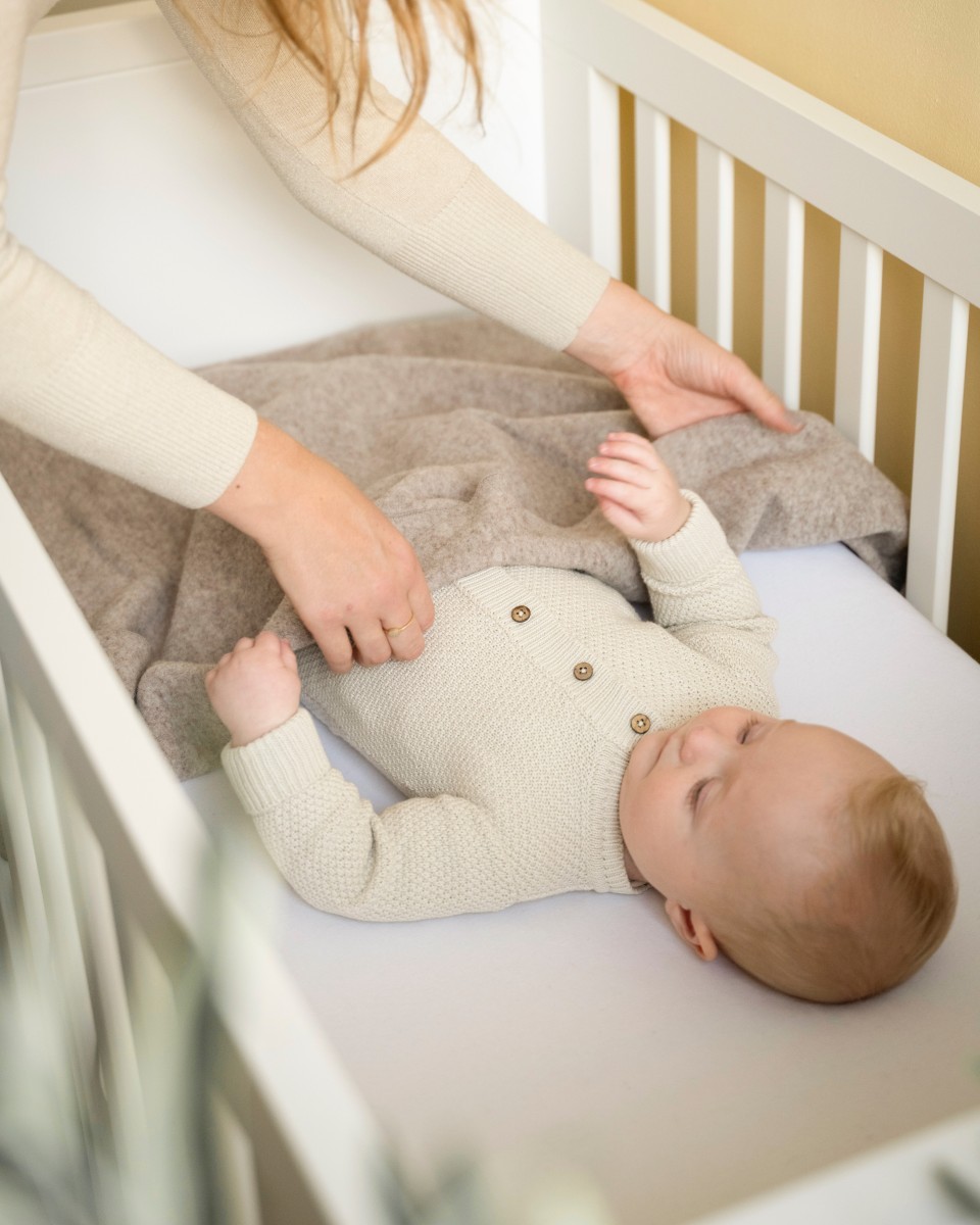 Newborn blanket Merino Brushed  Meadow Sand 
