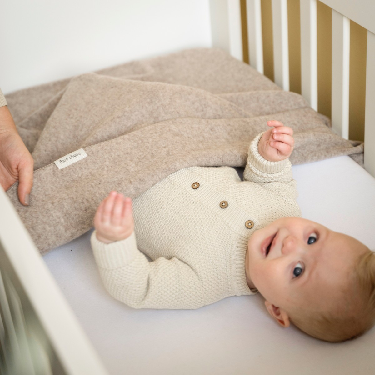 Newborn blanket Merino Brushed  Meadow Sand 