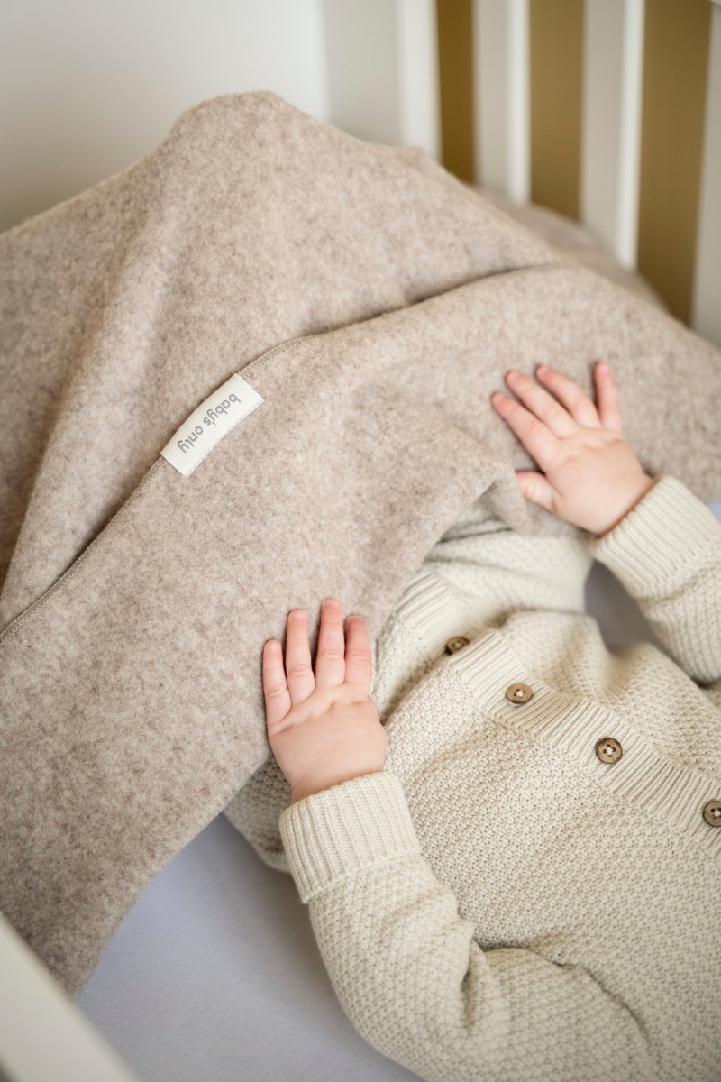 Newborn blanket Merino Brushed  Meadow Sand 