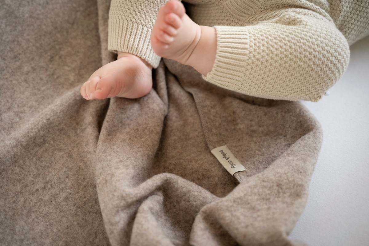 Newborn blanket Merino Brushed  Meadow Sand 