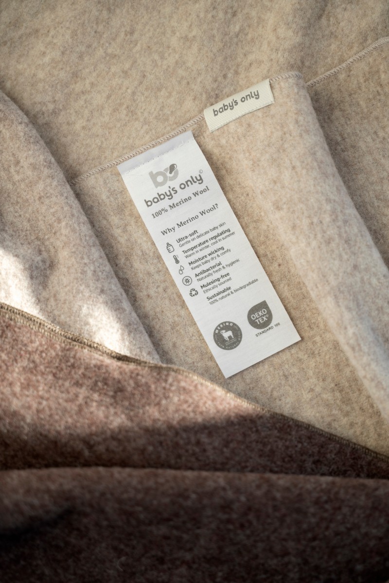 Newborn blanket Merino Brushed Meadow Ecru