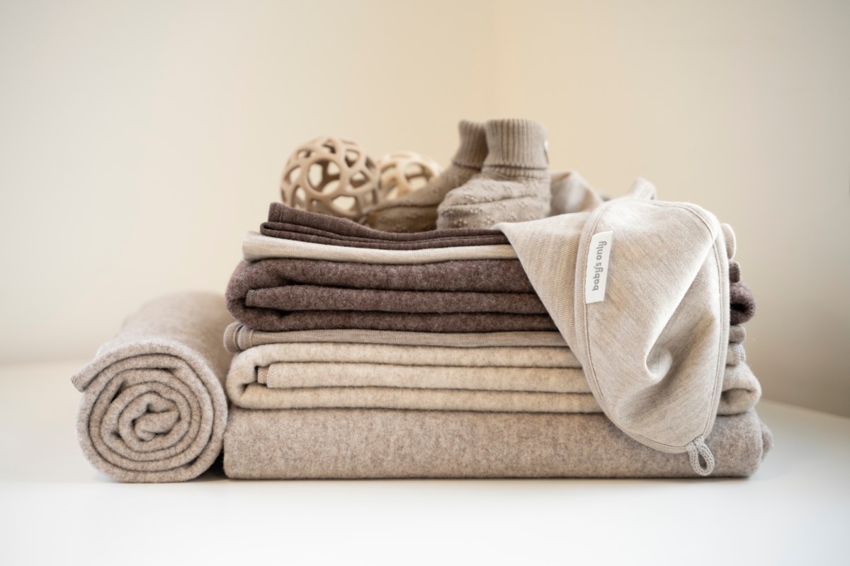 Newborn blanket Merino Brushed Meadow Ecru
