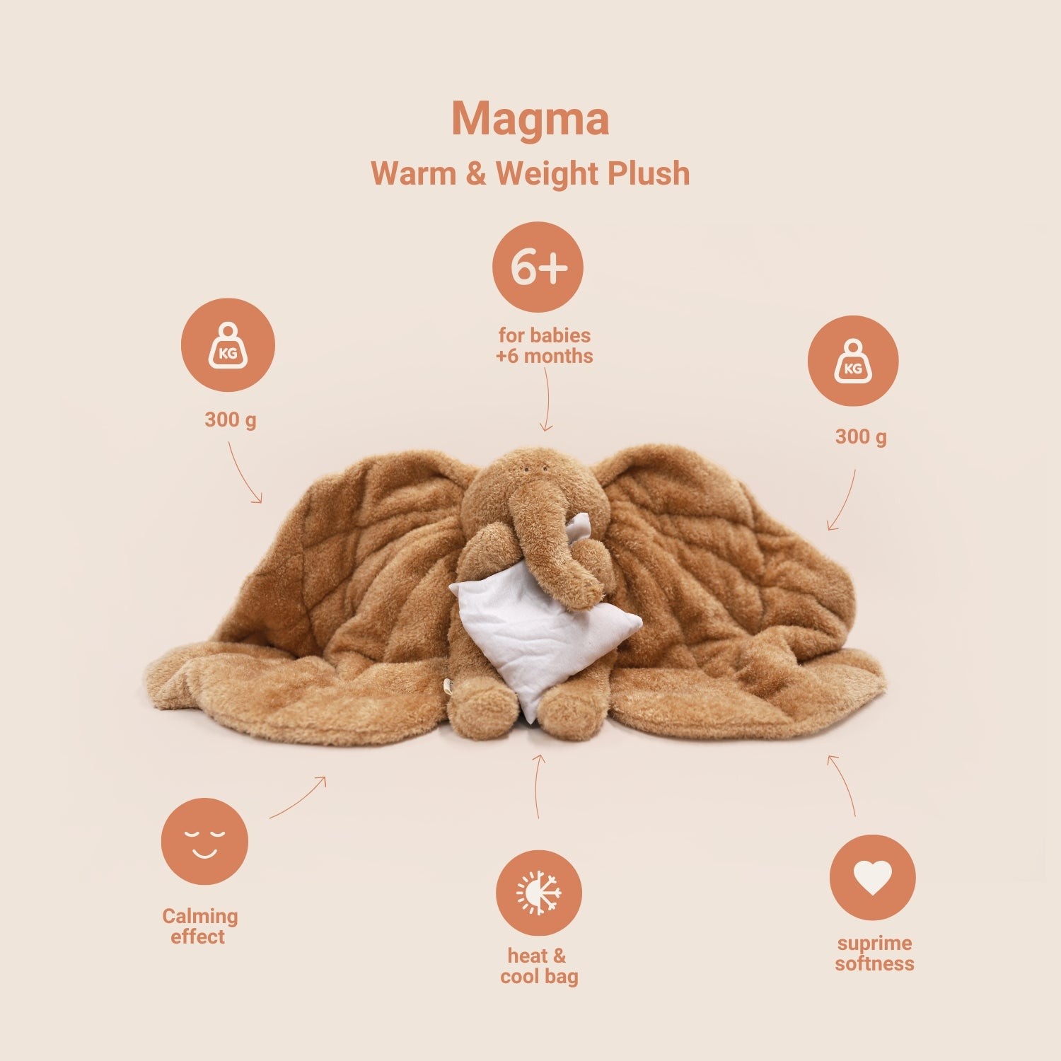Membenatu Magma weighted stuffed animal