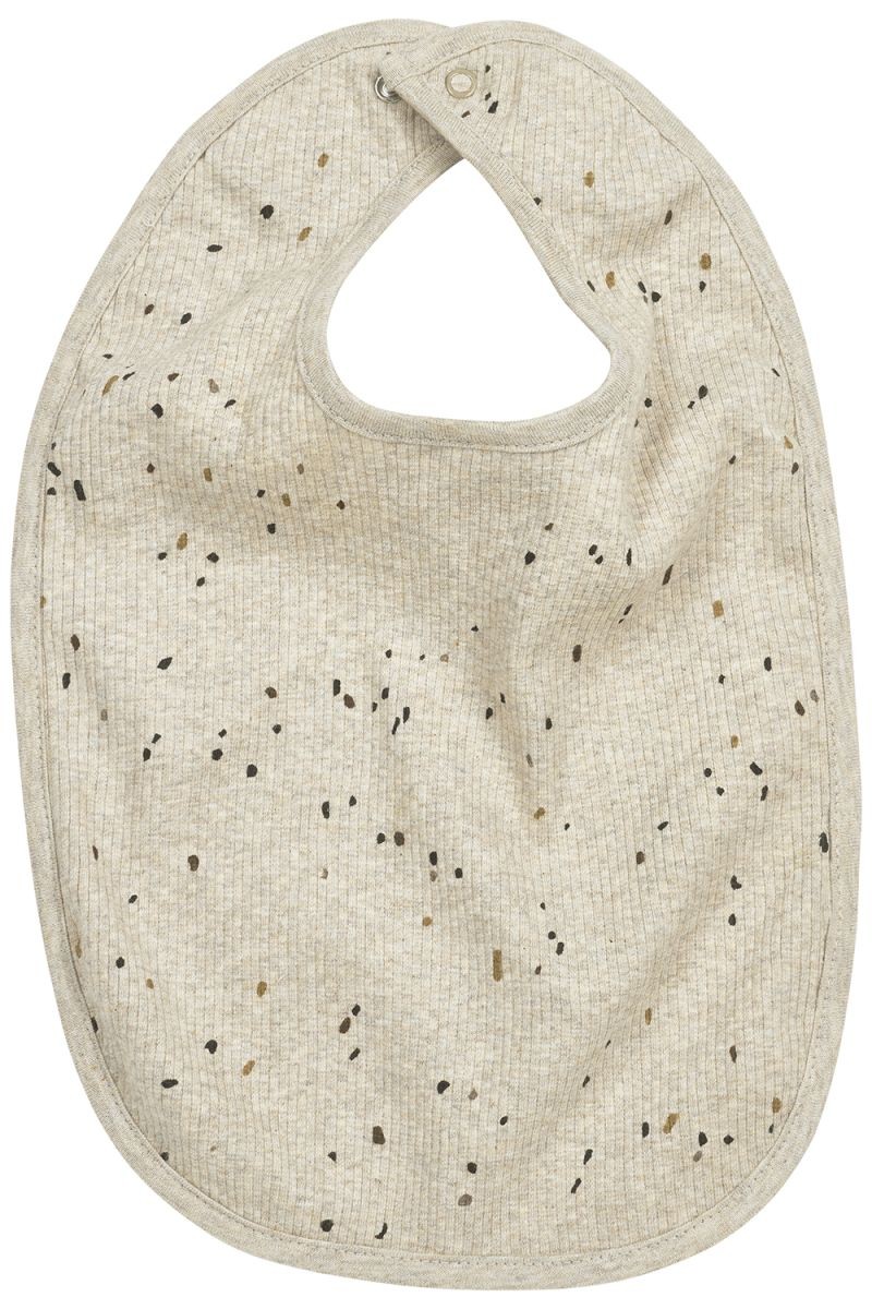 BIB WITH PRESS STUD 2-PACK RIB MINI SPOT - SAND MELANGE