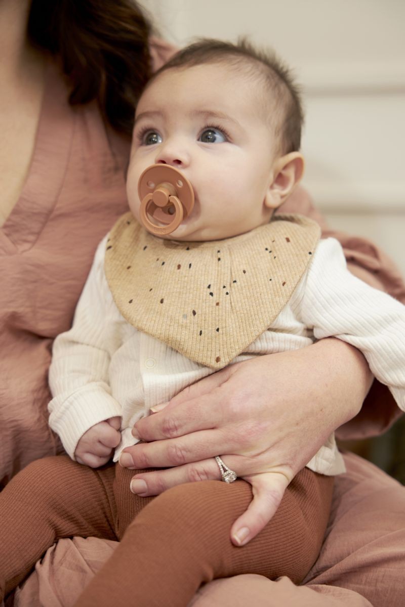 MINI-BIB 2-PACK RIB MINI SPOT - TOFFEE MELANGE