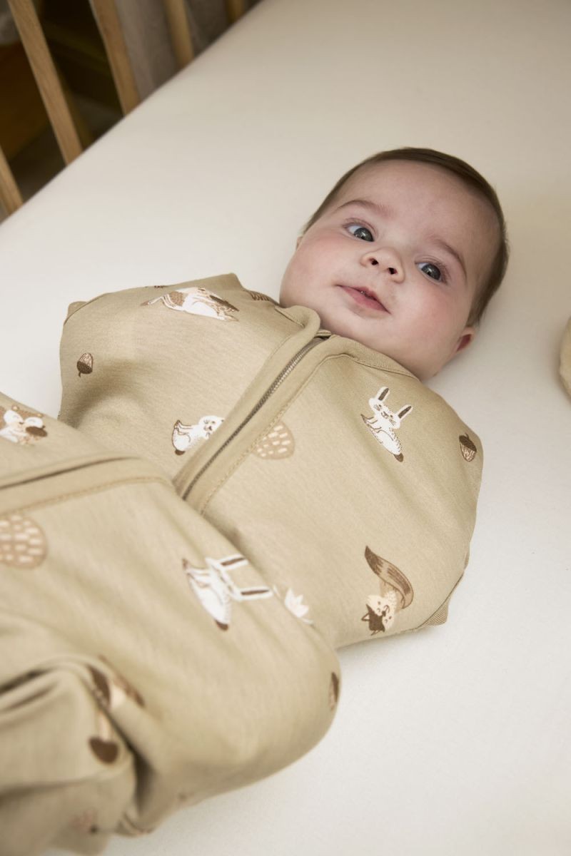 COCOON SWADDLE BAG FOREST ANIMALS - SAND