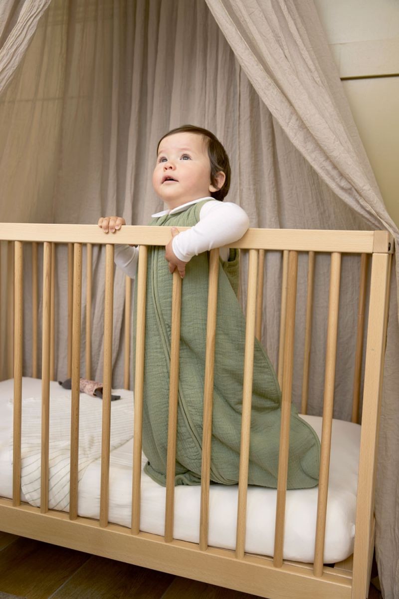 SLEEPINGBAG LINED PRE-WASHED MUSLIN UNI - OLIVE GREEN