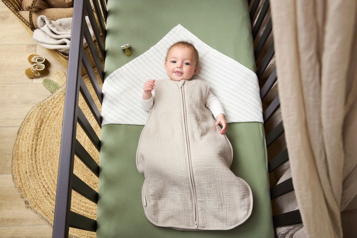 SLEEPINGBAG LINED PRE-WASHED MUSLIN UNI - GREIGE