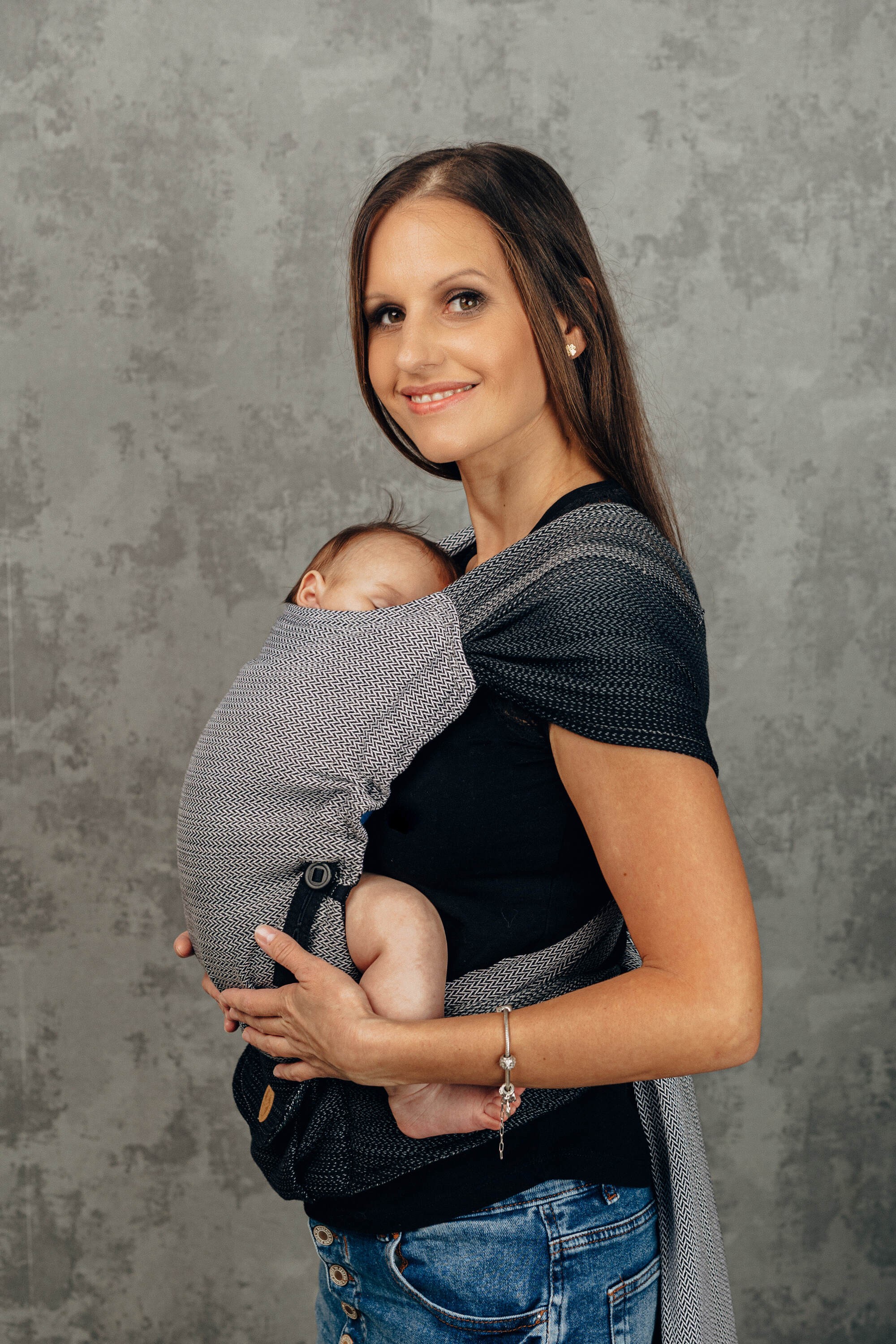 LennyHybrid kandekott, Little Herringbone Ombre Grey