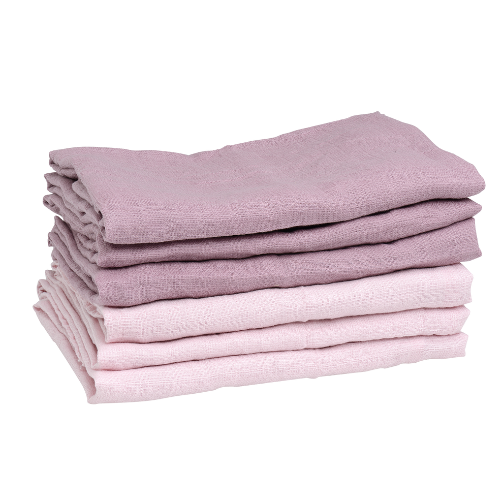 Mininor Organic Muslin Cloth Heath flower / Rose 6pcs