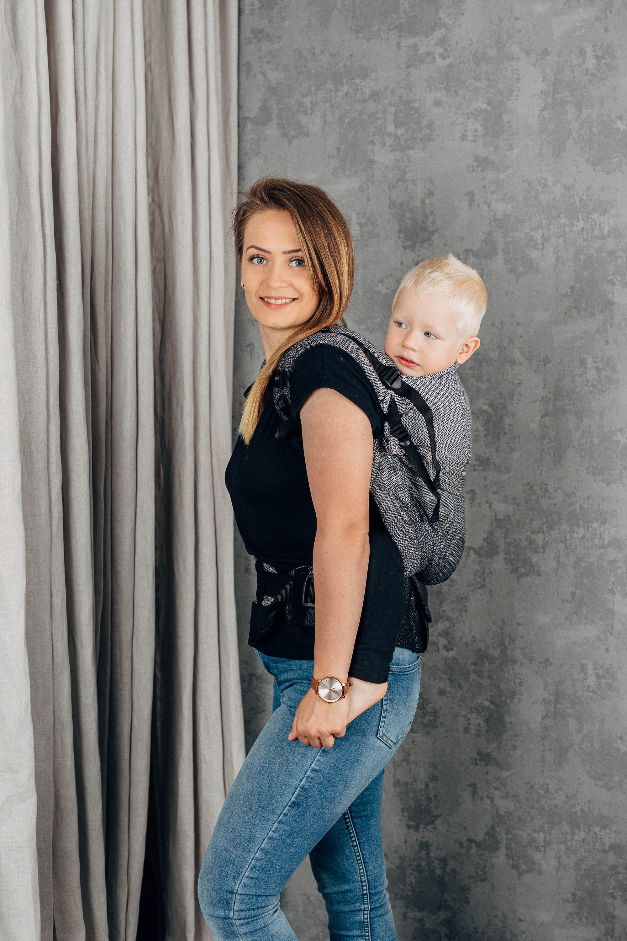 LennyPreschool kandekott, LITTLE HERRINGBONE OMBRE GREY