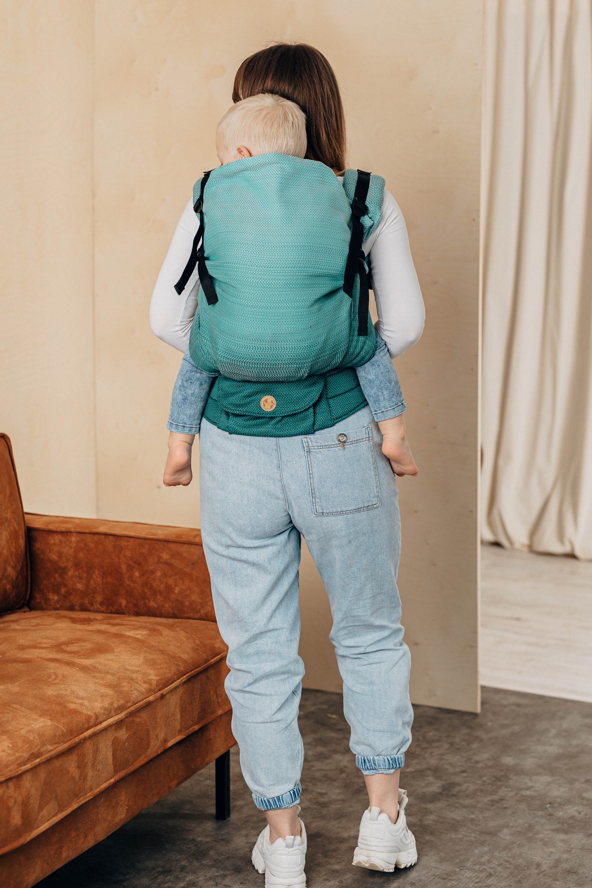 LennyPreschool kandekott, LITTLE HERRINGBONE OMBRE GREEN