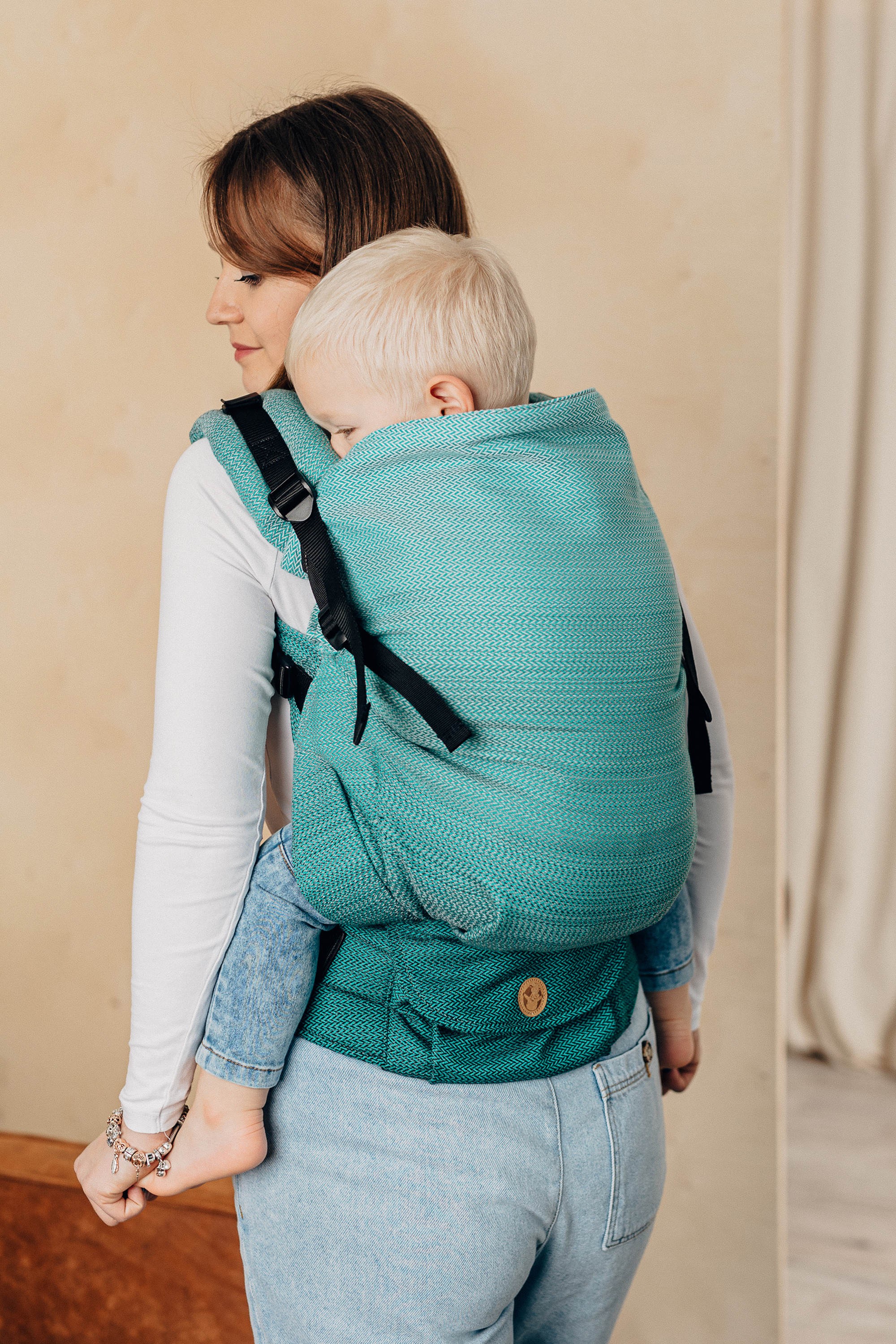 LennyPreschool kandekott, LITTLE HERRINGBONE OMBRE GREEN