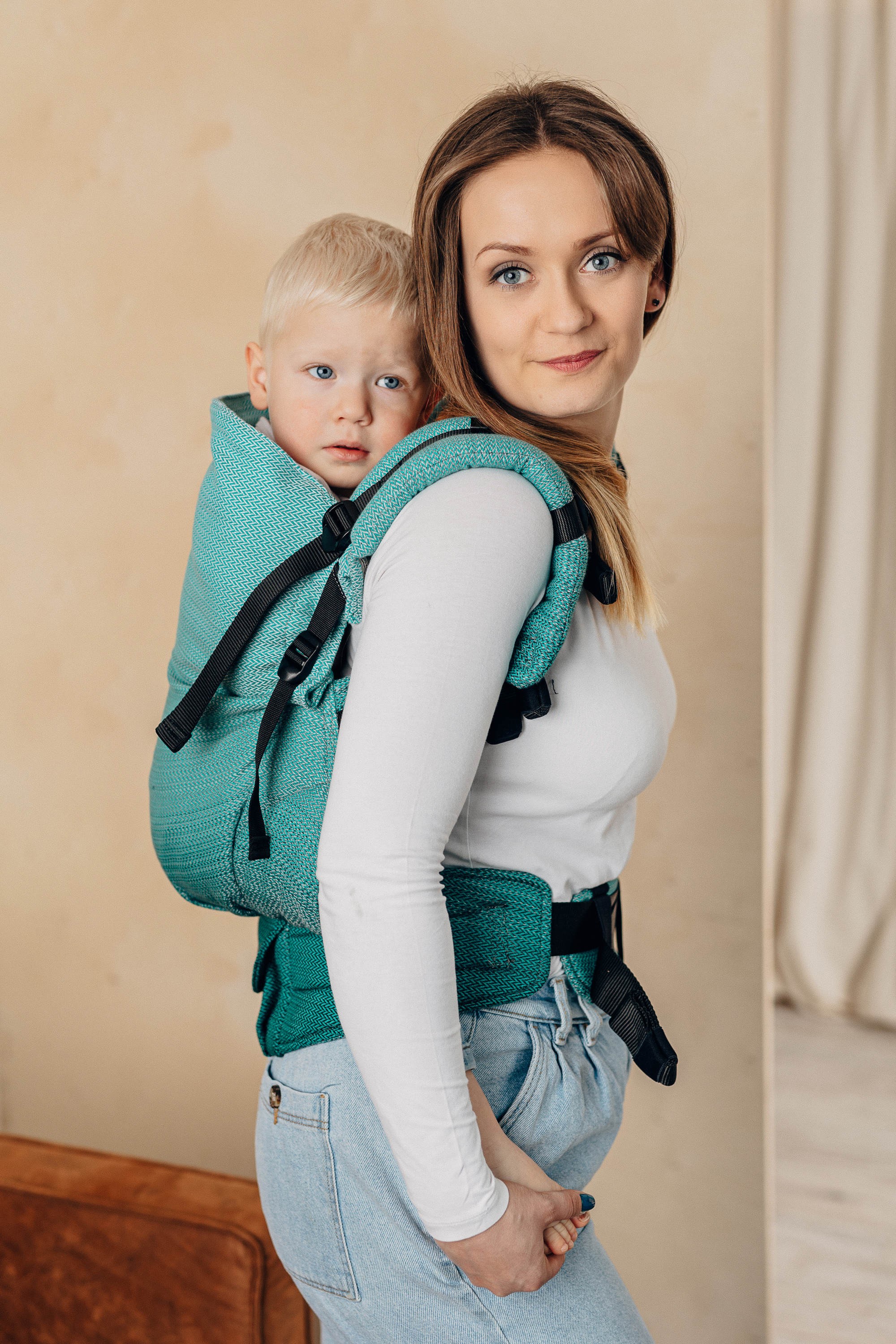 LennyPreschool kandekott, LITTLE HERRINGBONE OMBRE GREEN