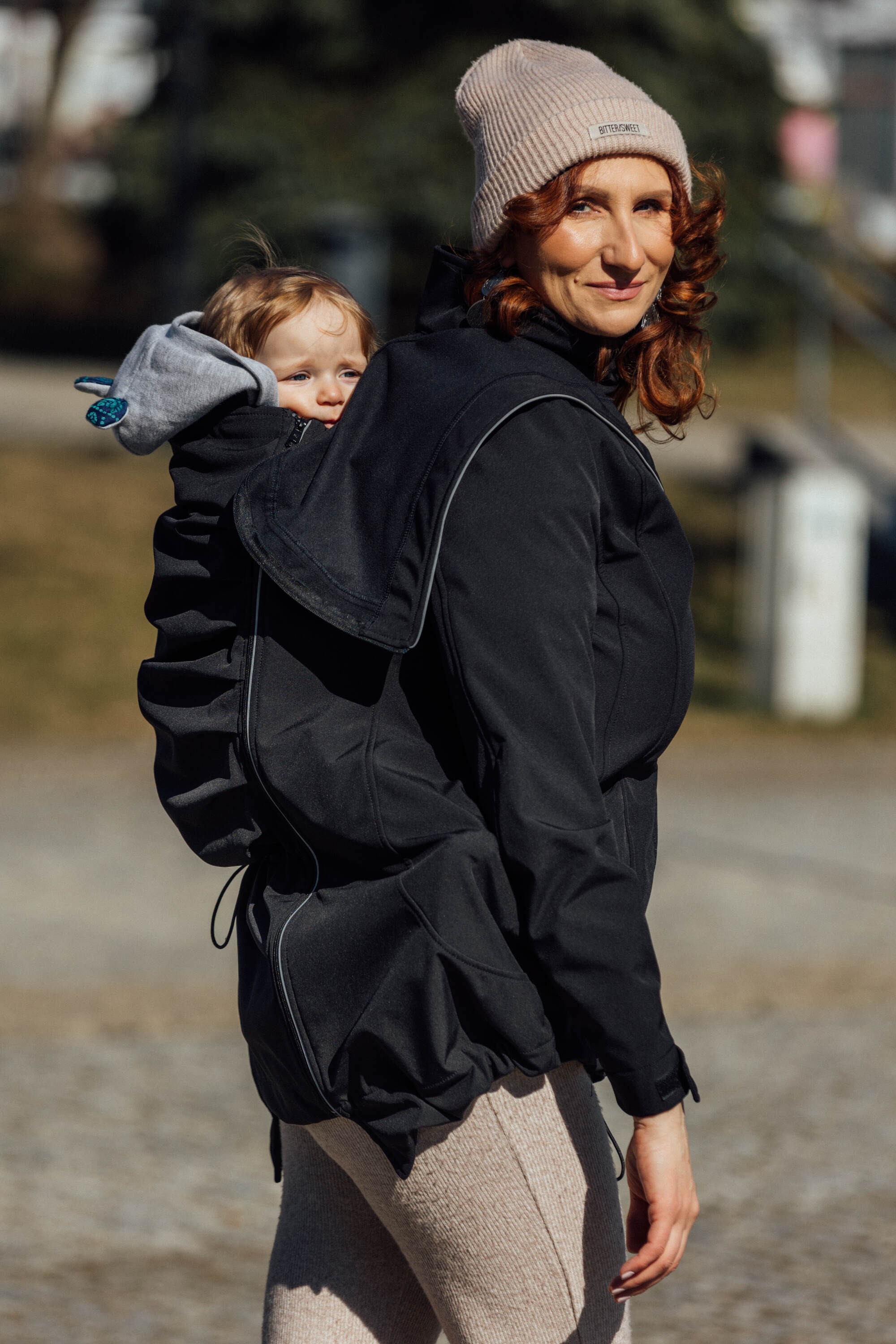 LennyLamb Softshell Babywearing Coat - Black