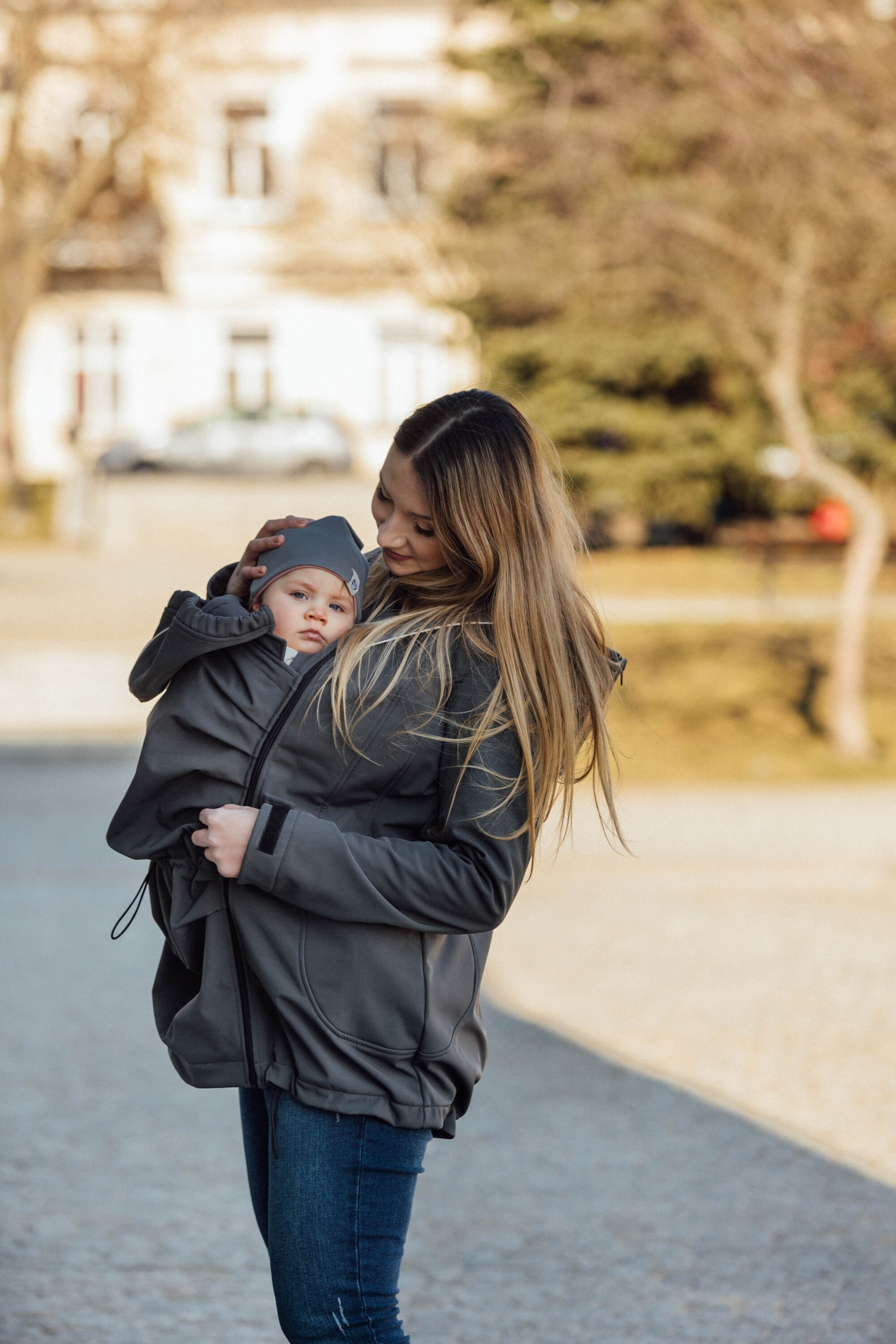 LennyLamb Softshell Babywearing Coat - Grey