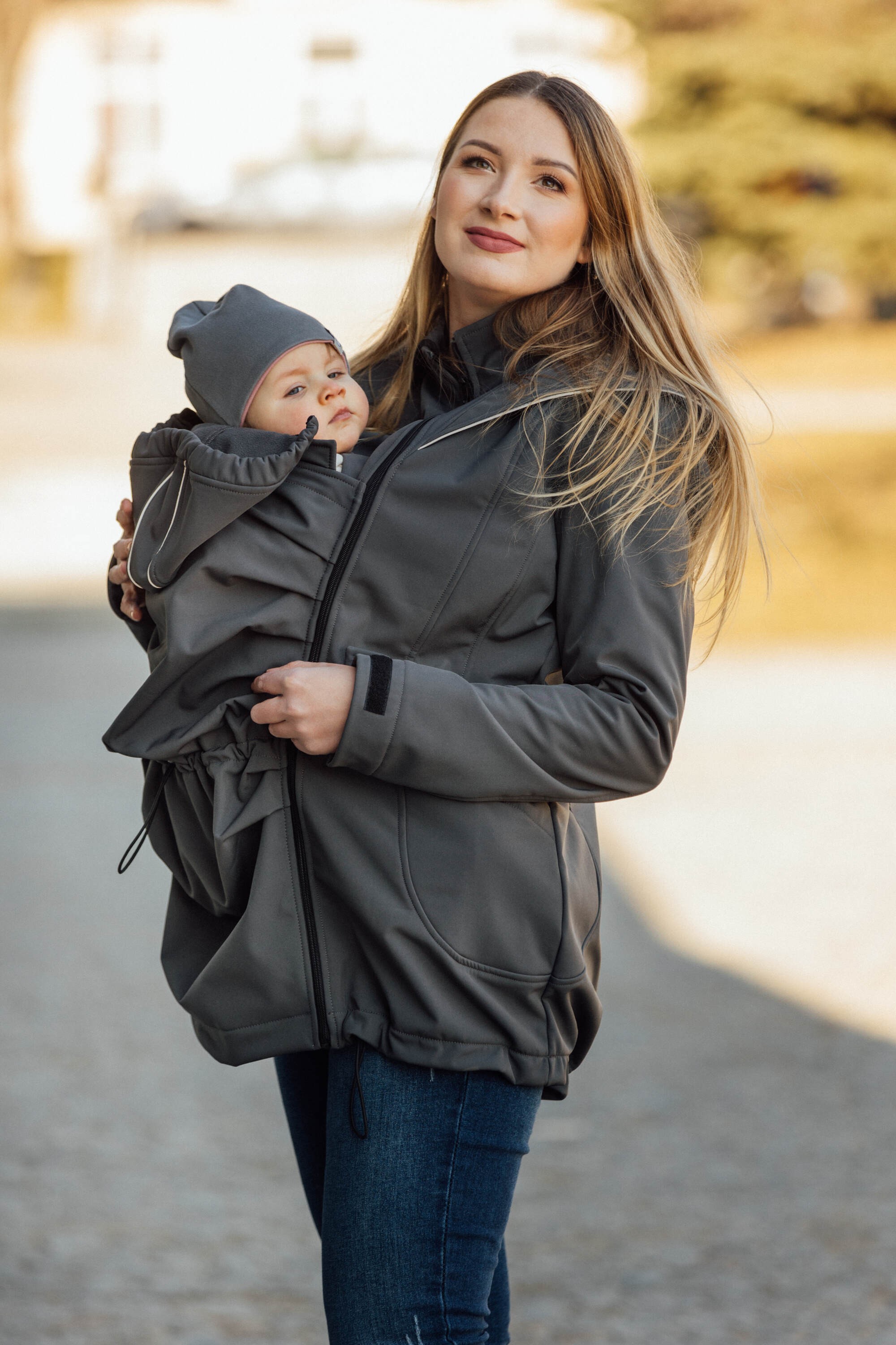 LennyLamb Softshell Babywearing Coat - Grey