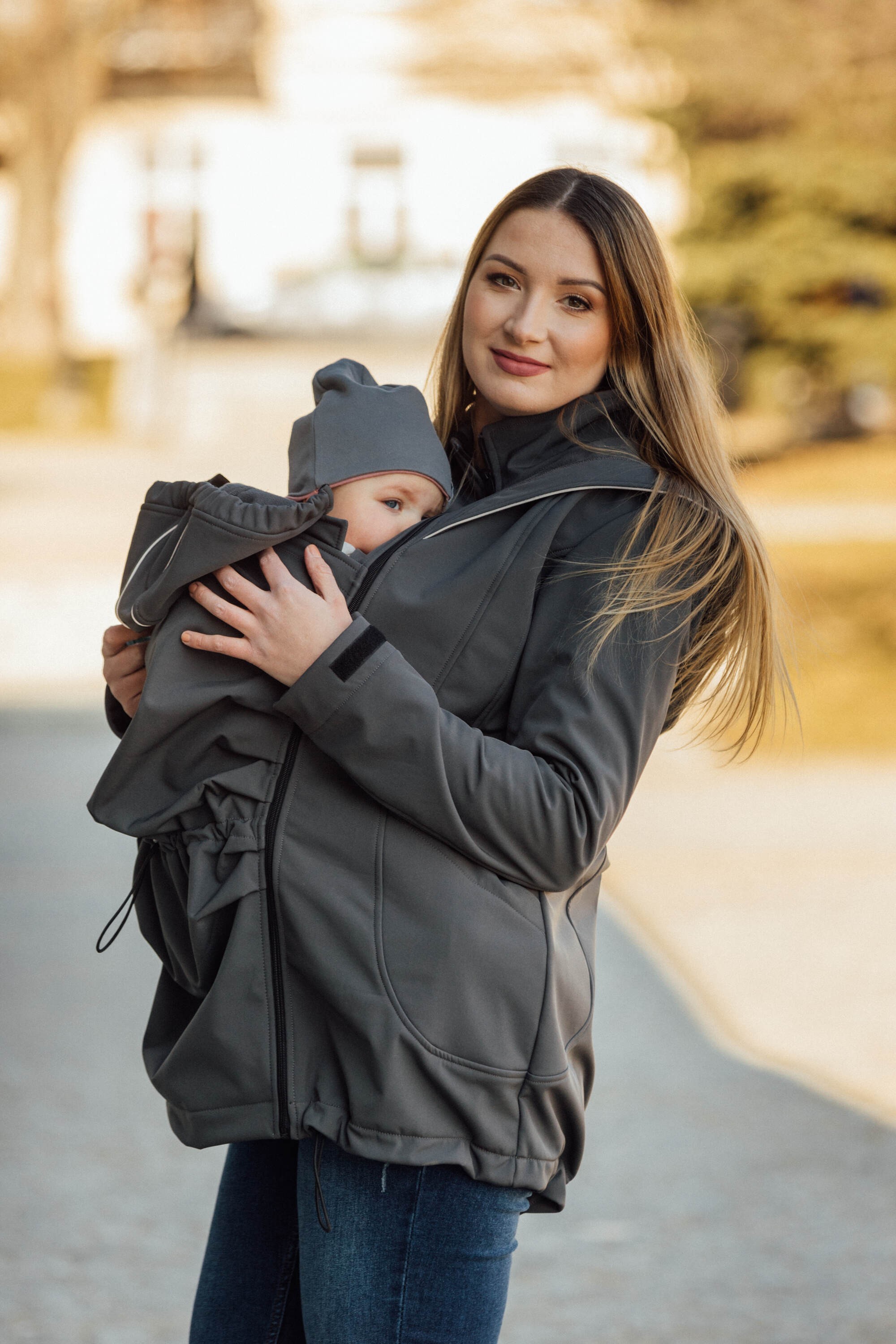 LennyLamb Softshell Babywearing Coat - Grey